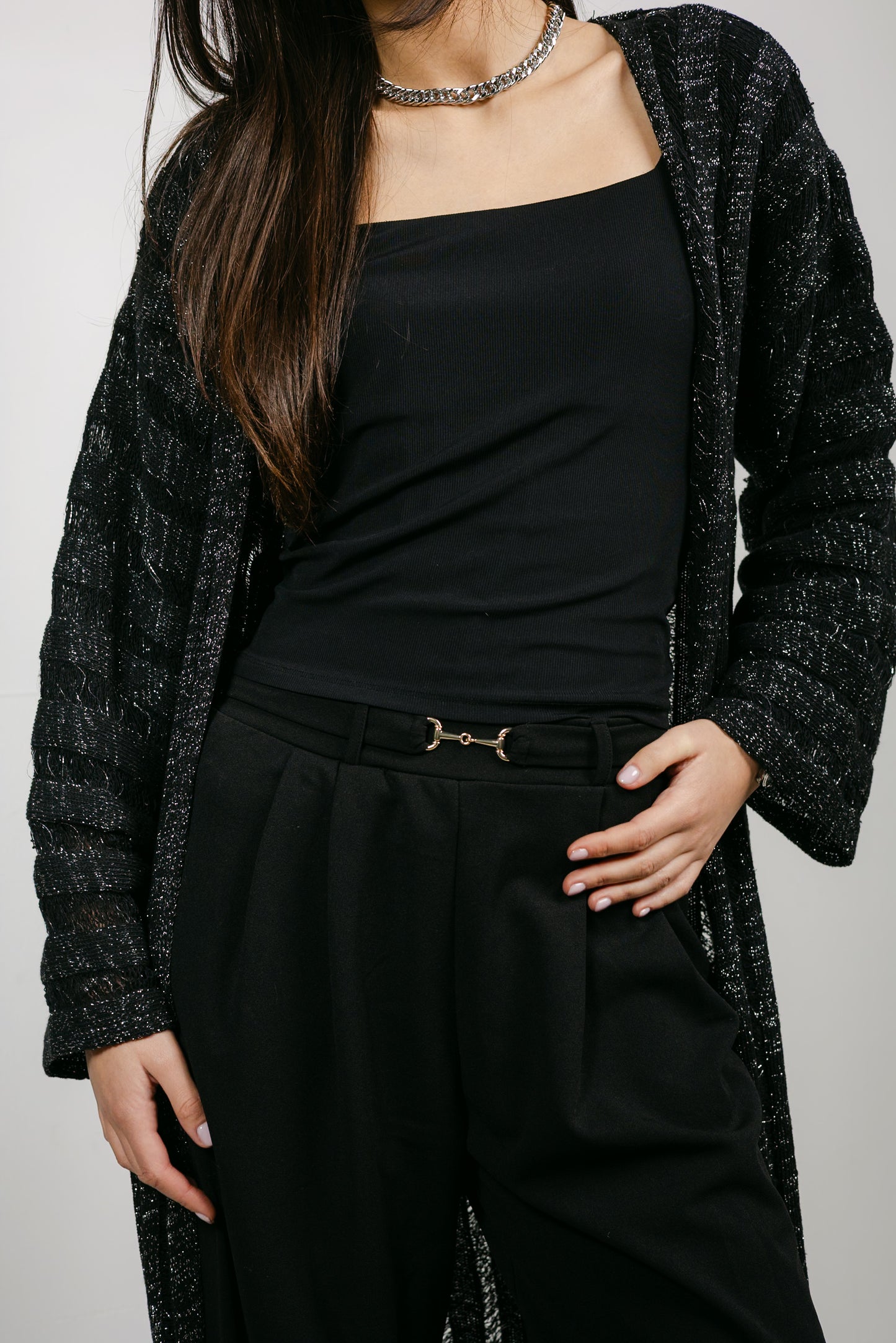 Sweet Attraction Cardigan in Shimmer black