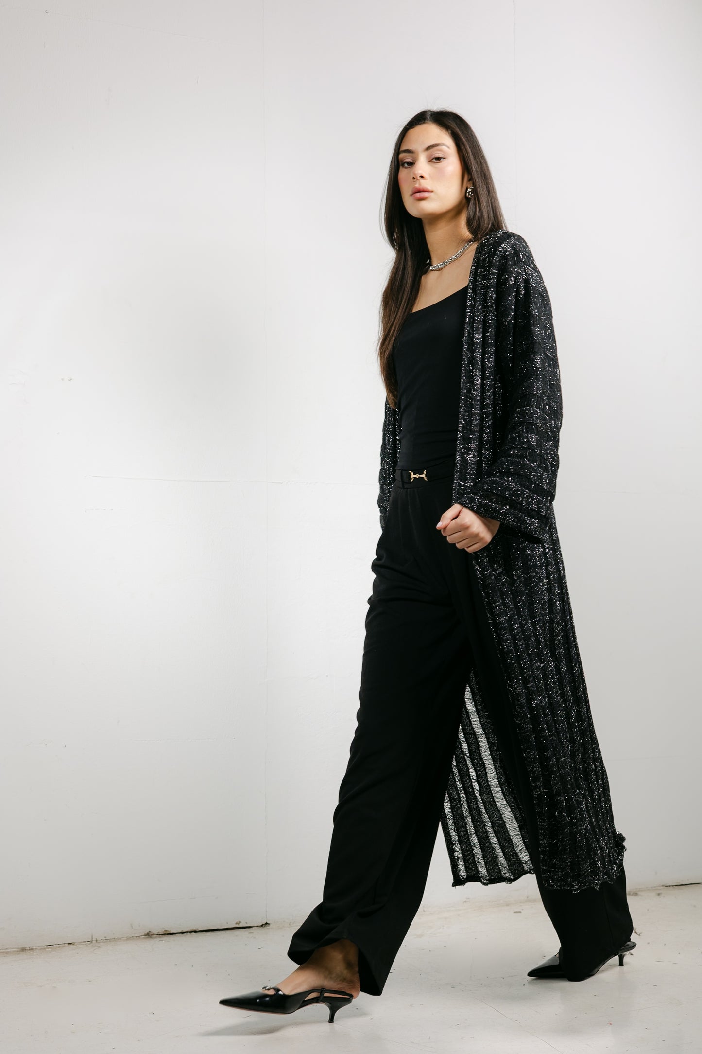 Sweet Attraction Cardigan in Shimmer black