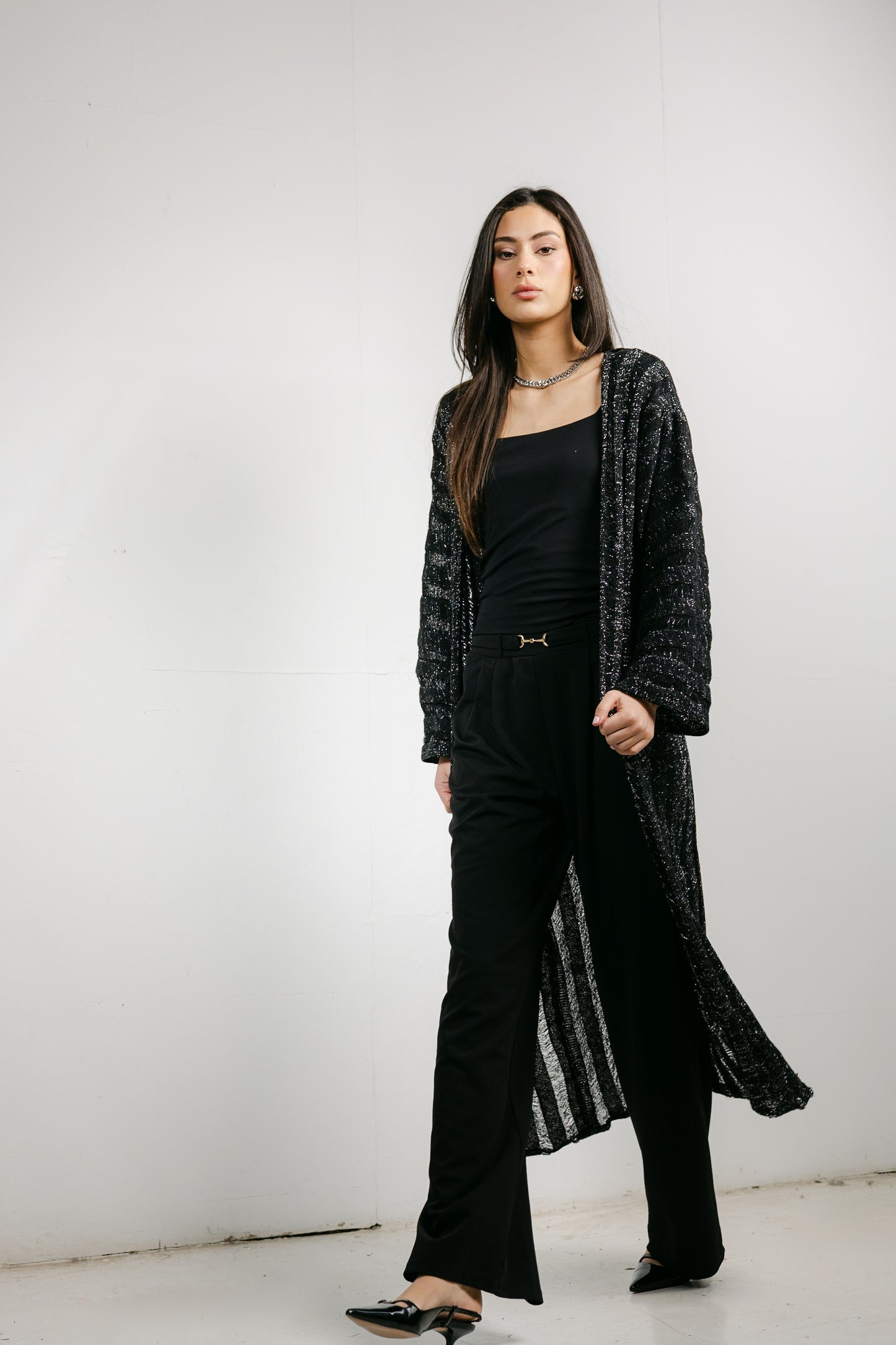 Sweet Attraction Cardigan in Shimmer black