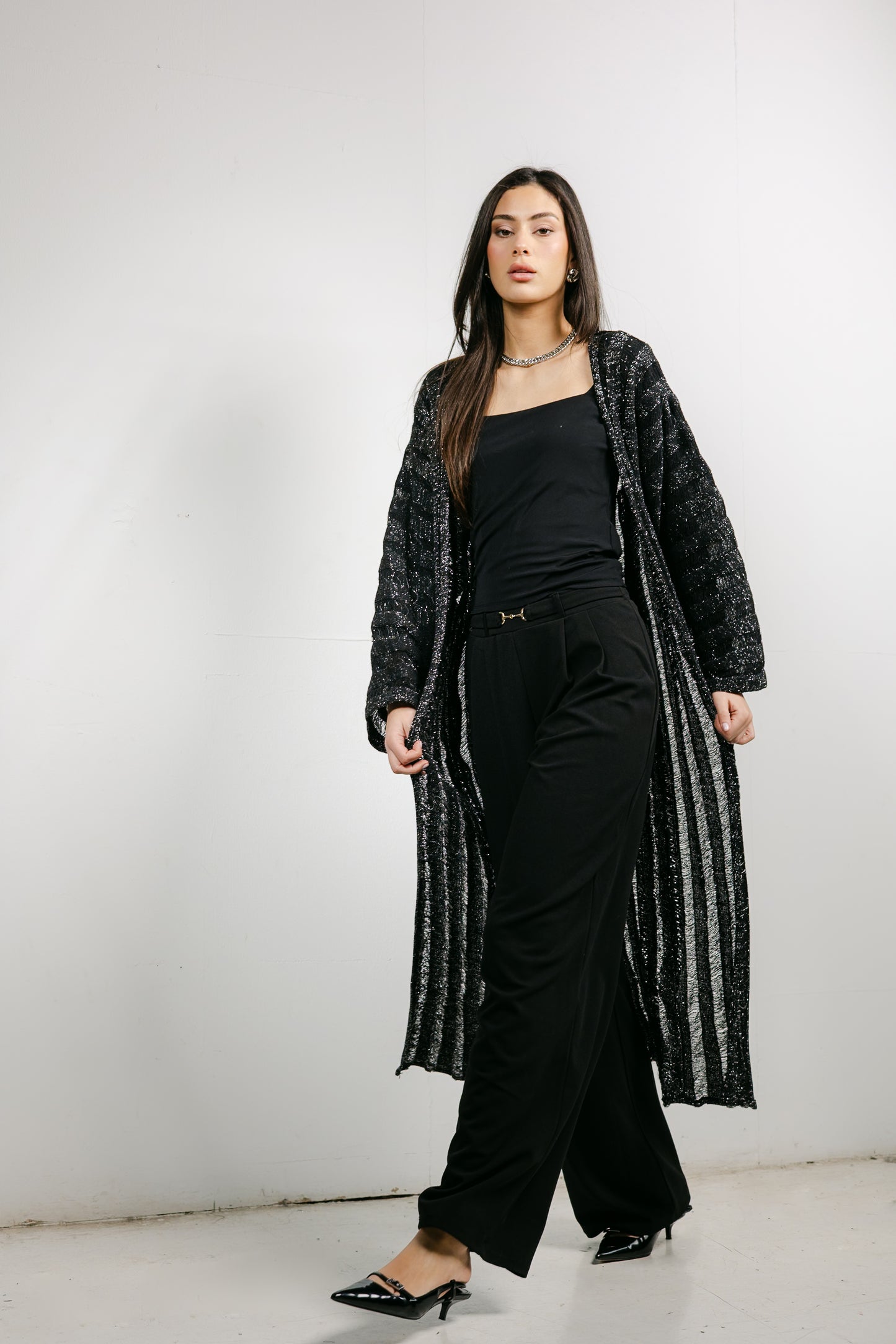 Sweet Attraction Cardigan in Shimmer black