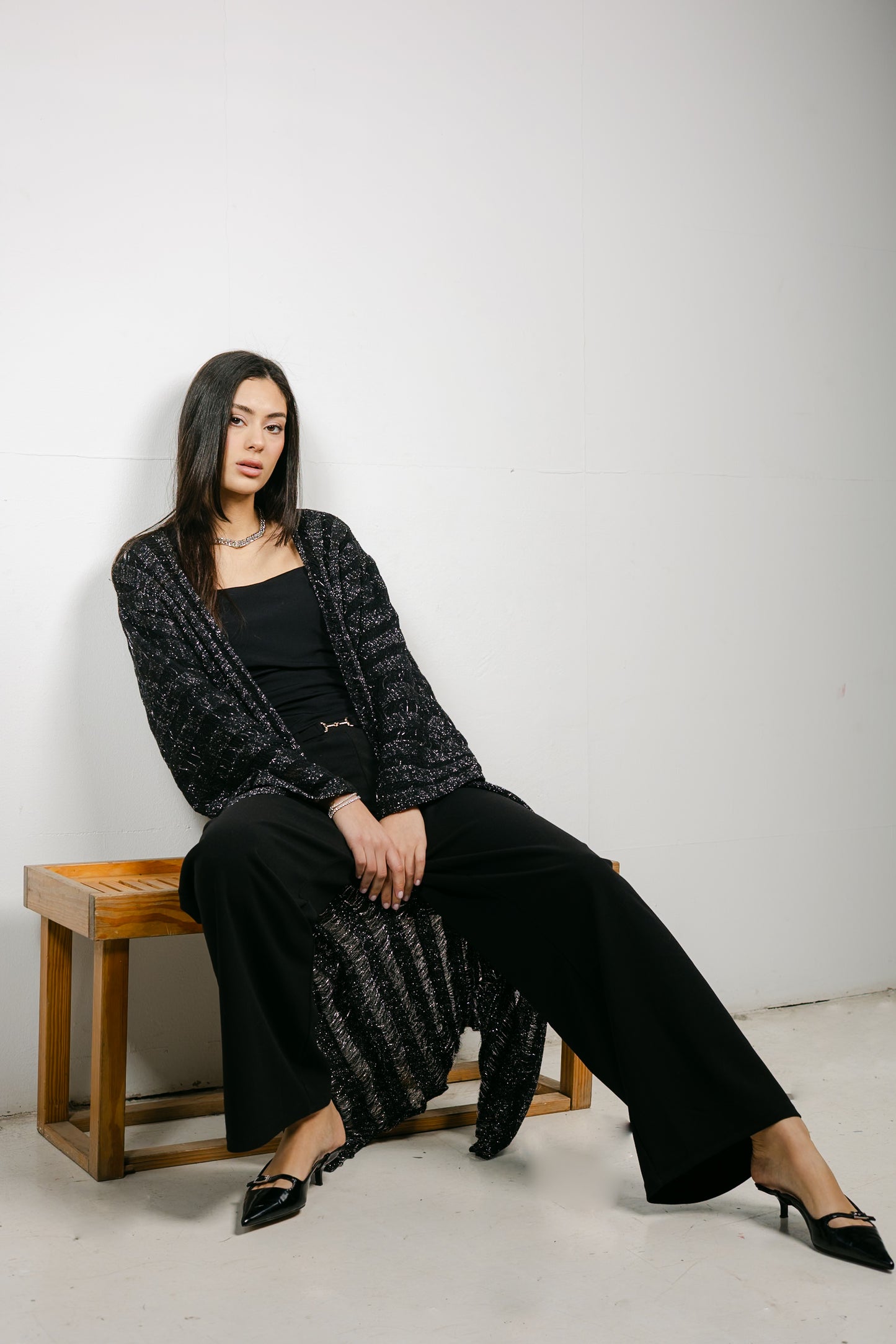 Sweet Attraction Cardigan in Shimmer black