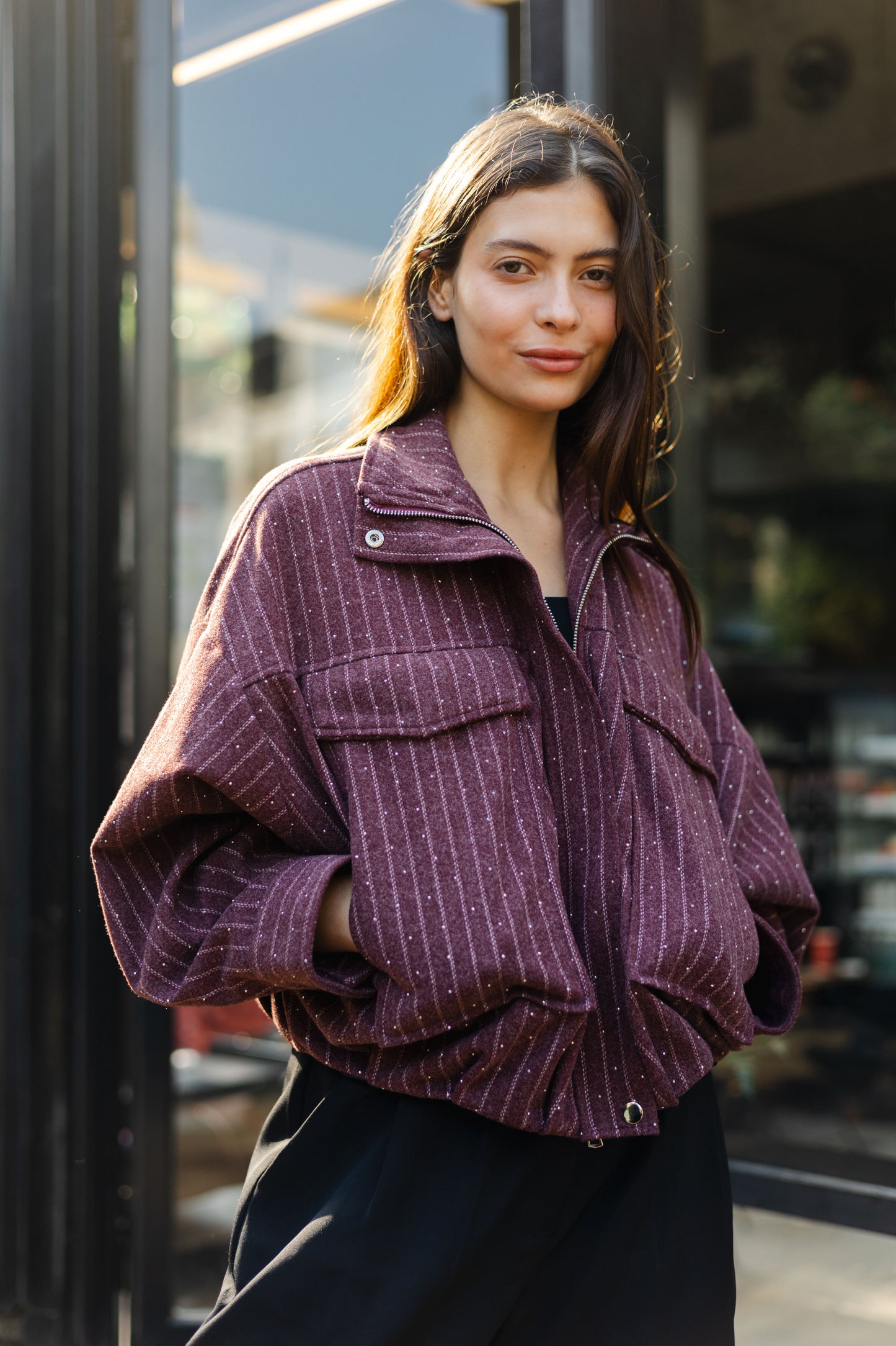Star Daze Jacket in Burgundy