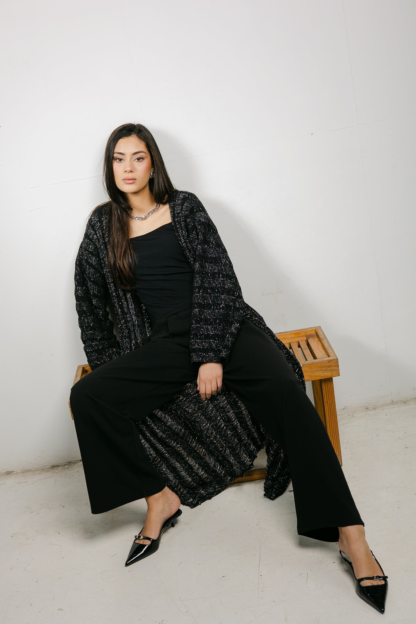 Sweet Attraction Cardigan in Shimmer black