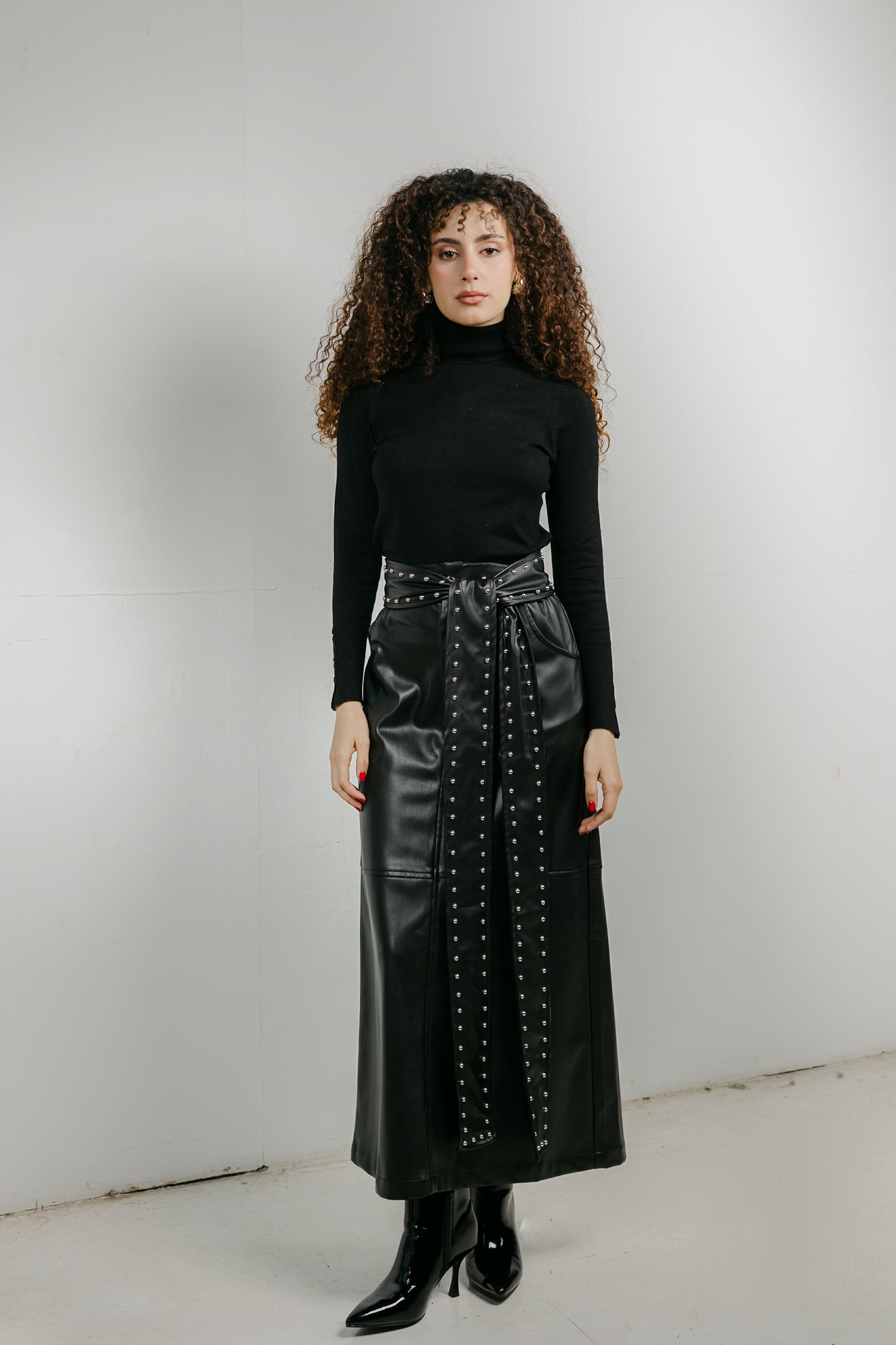 The Muse Leather Skirt in Black