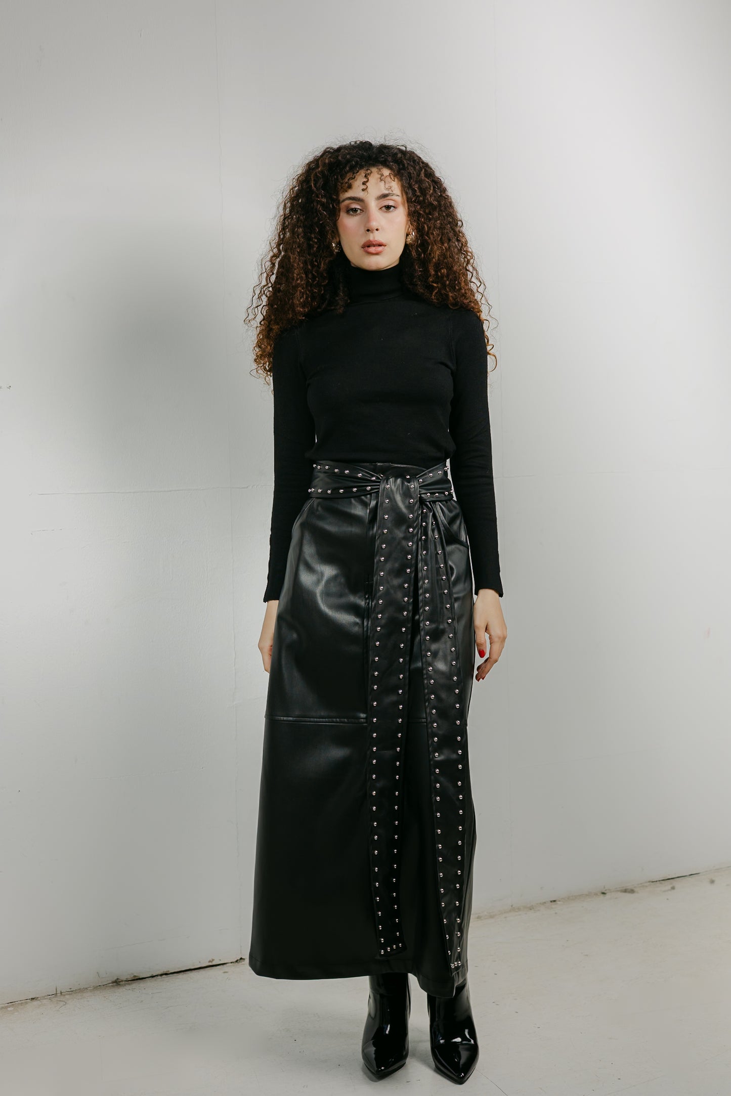 The Muse Leather Skirt in Black