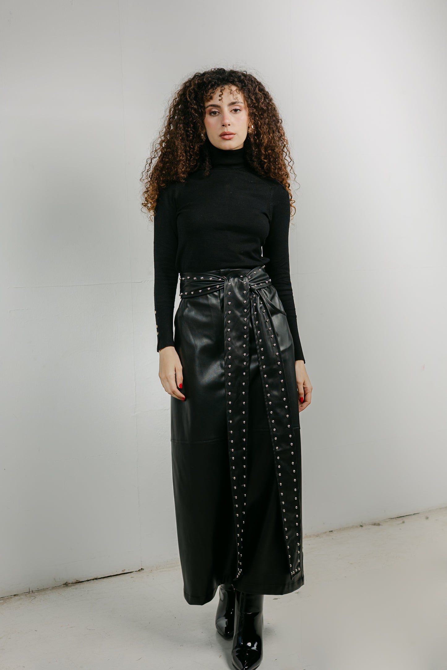 The Muse Leather Skirt in Black