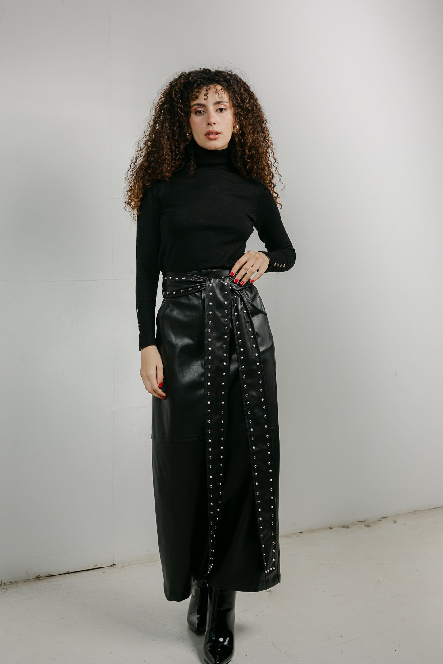 The Muse Leather Skirt in Black