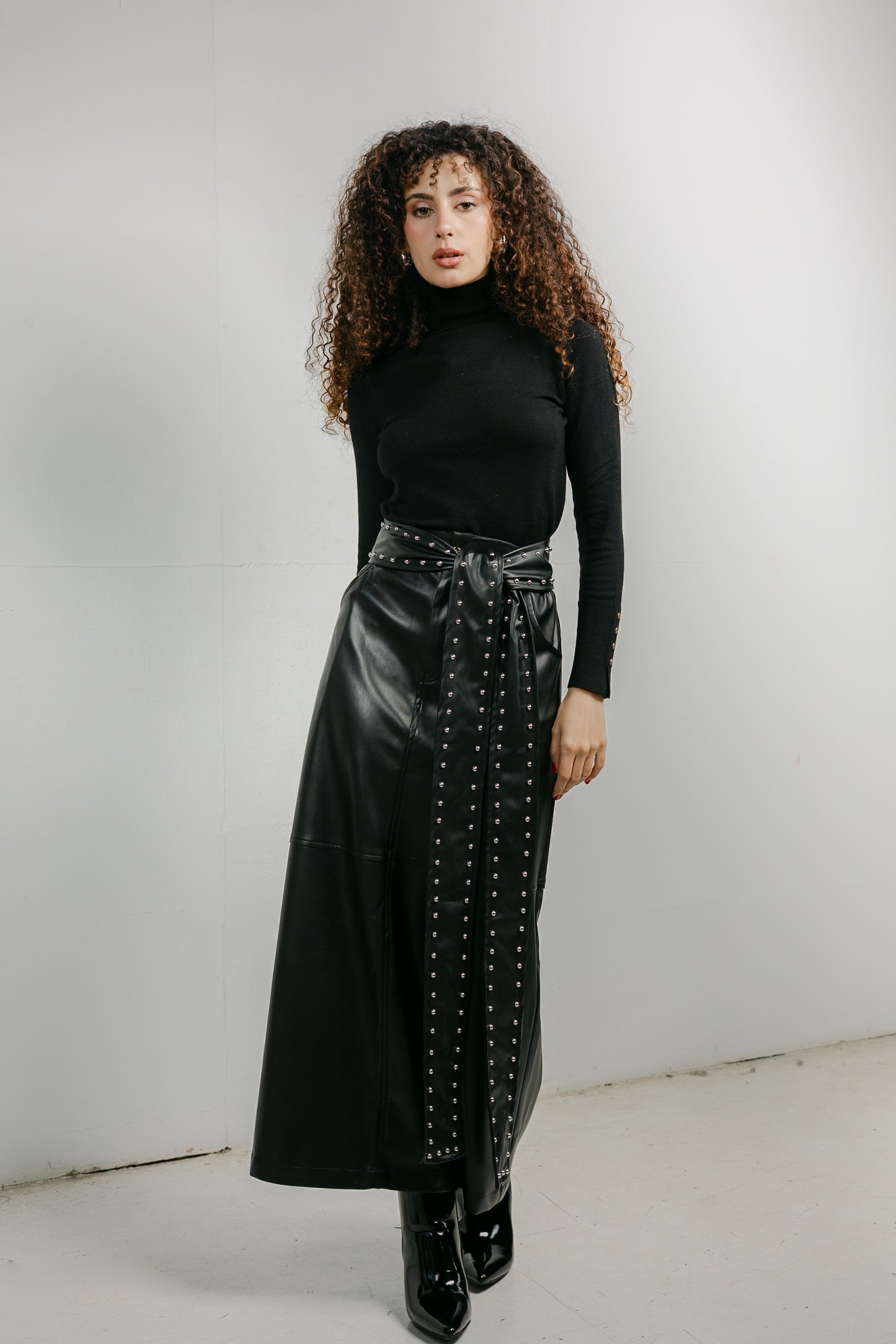 The Muse Leather Skirt in Black