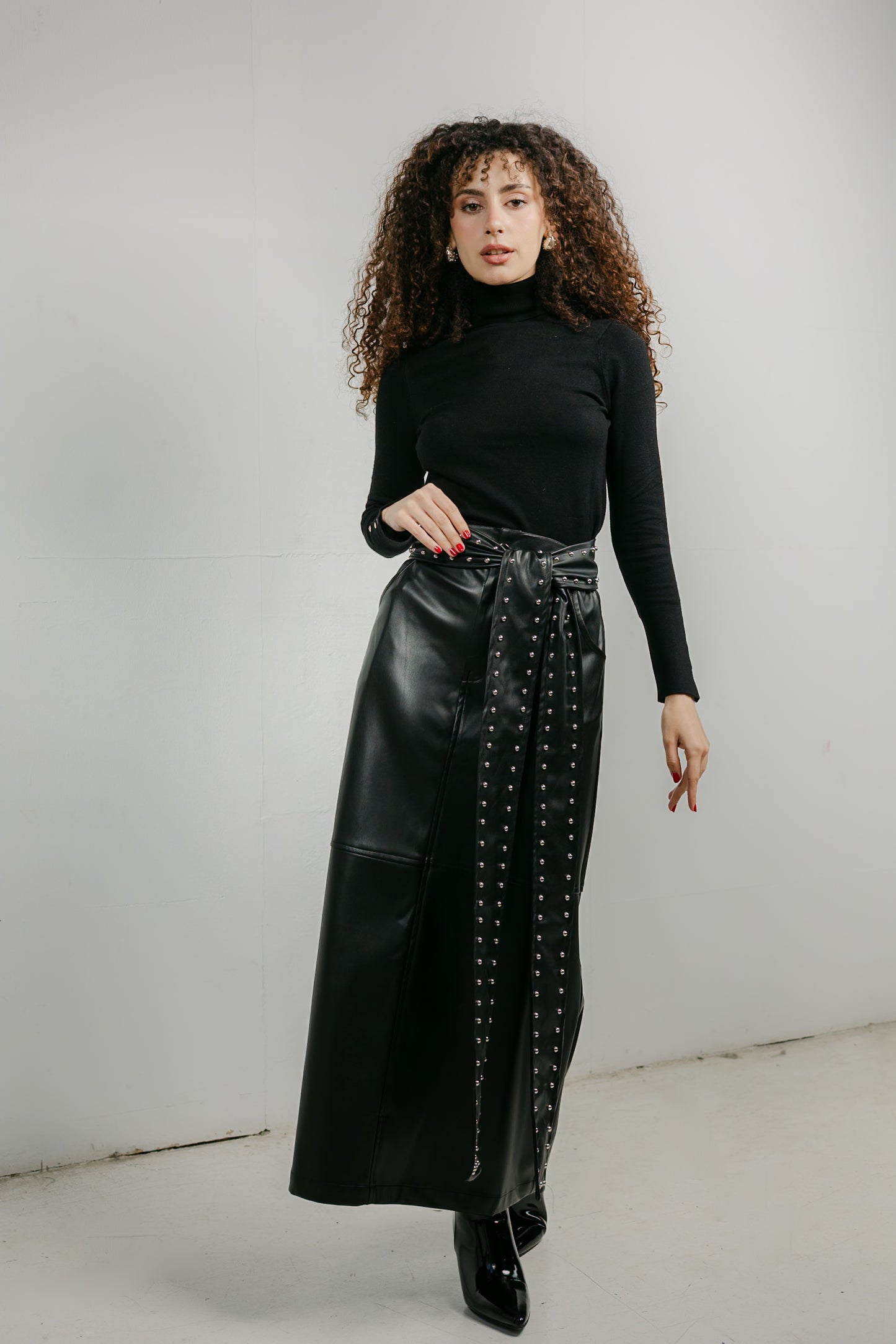 The Muse Leather Skirt in Black