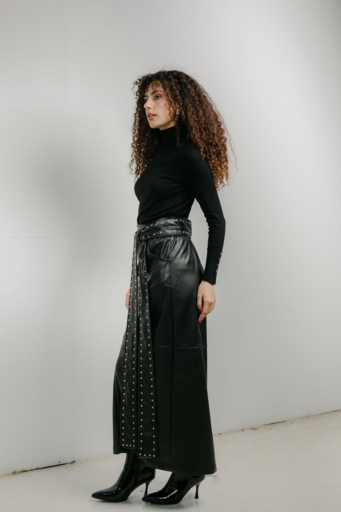 The Muse Leather Skirt in Black