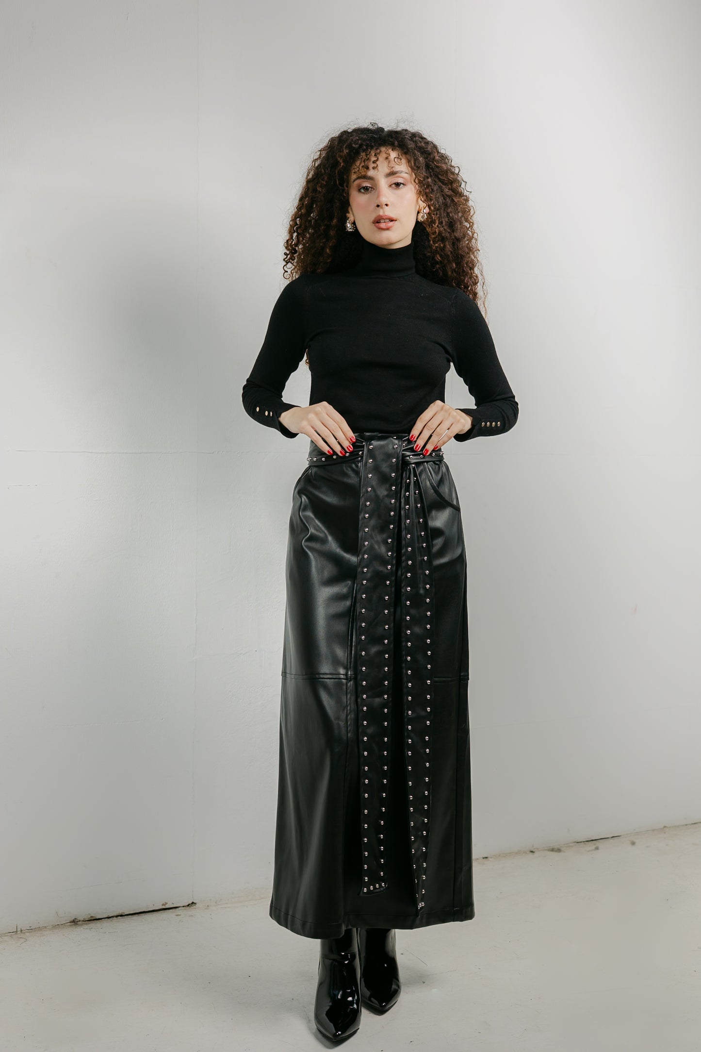 The Muse Leather Skirt in Black