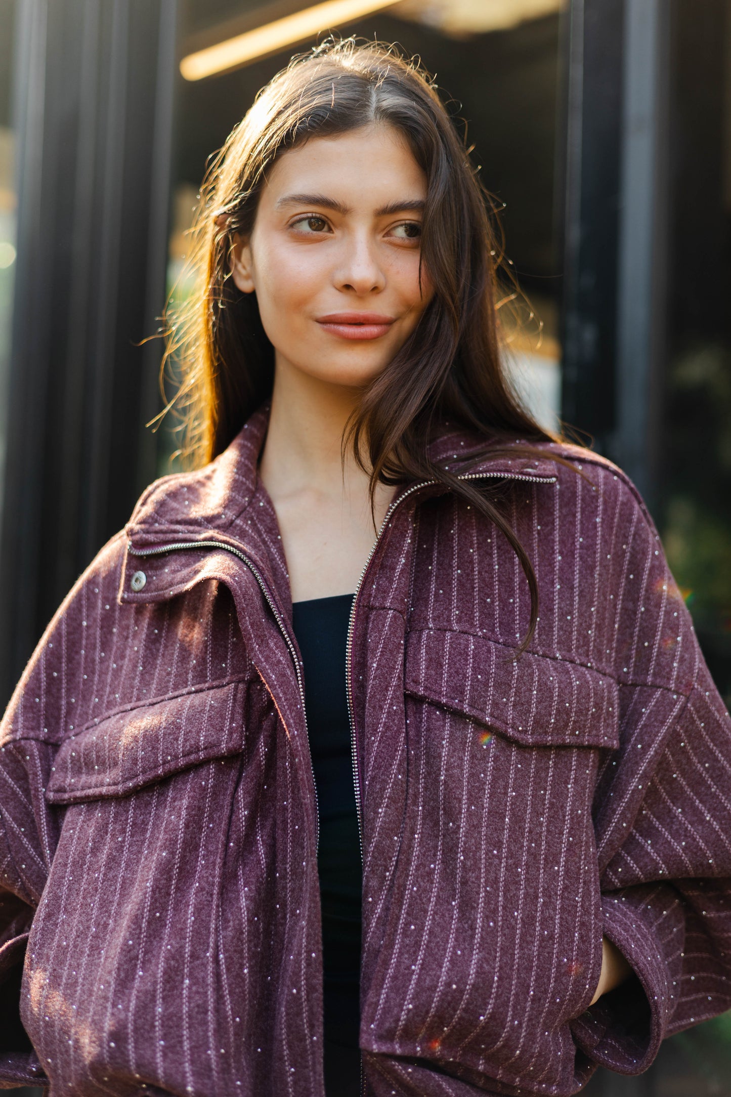 Star Daze Jacket in Burgundy