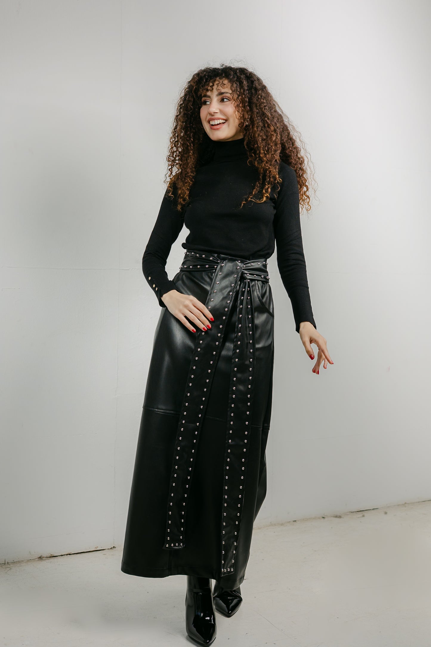 The Muse Leather Skirt in Black