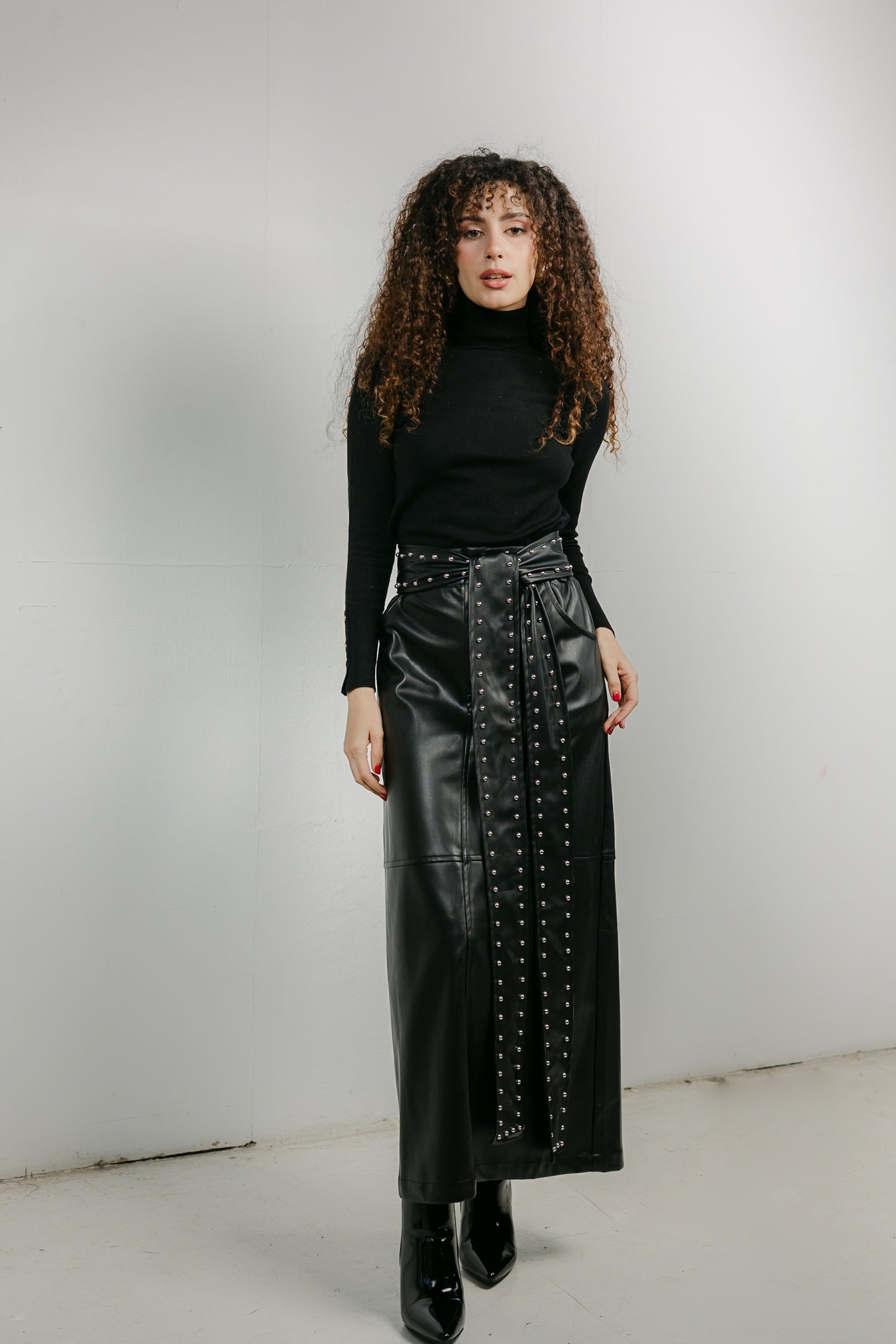 The Muse Leather Skirt in Black