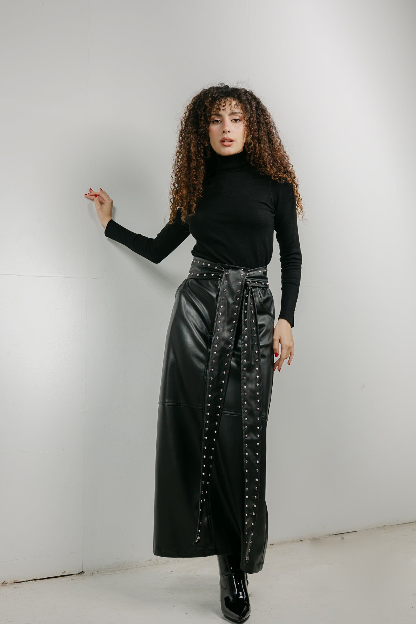 The Muse Leather Skirt in Black