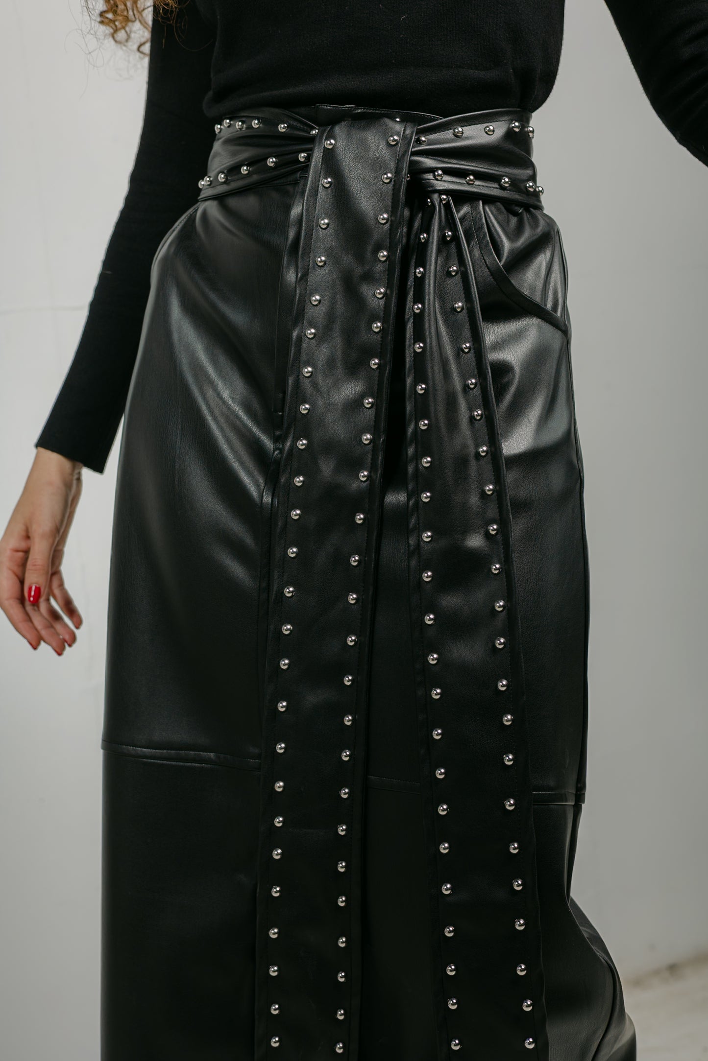 The Muse Leather Skirt in Black