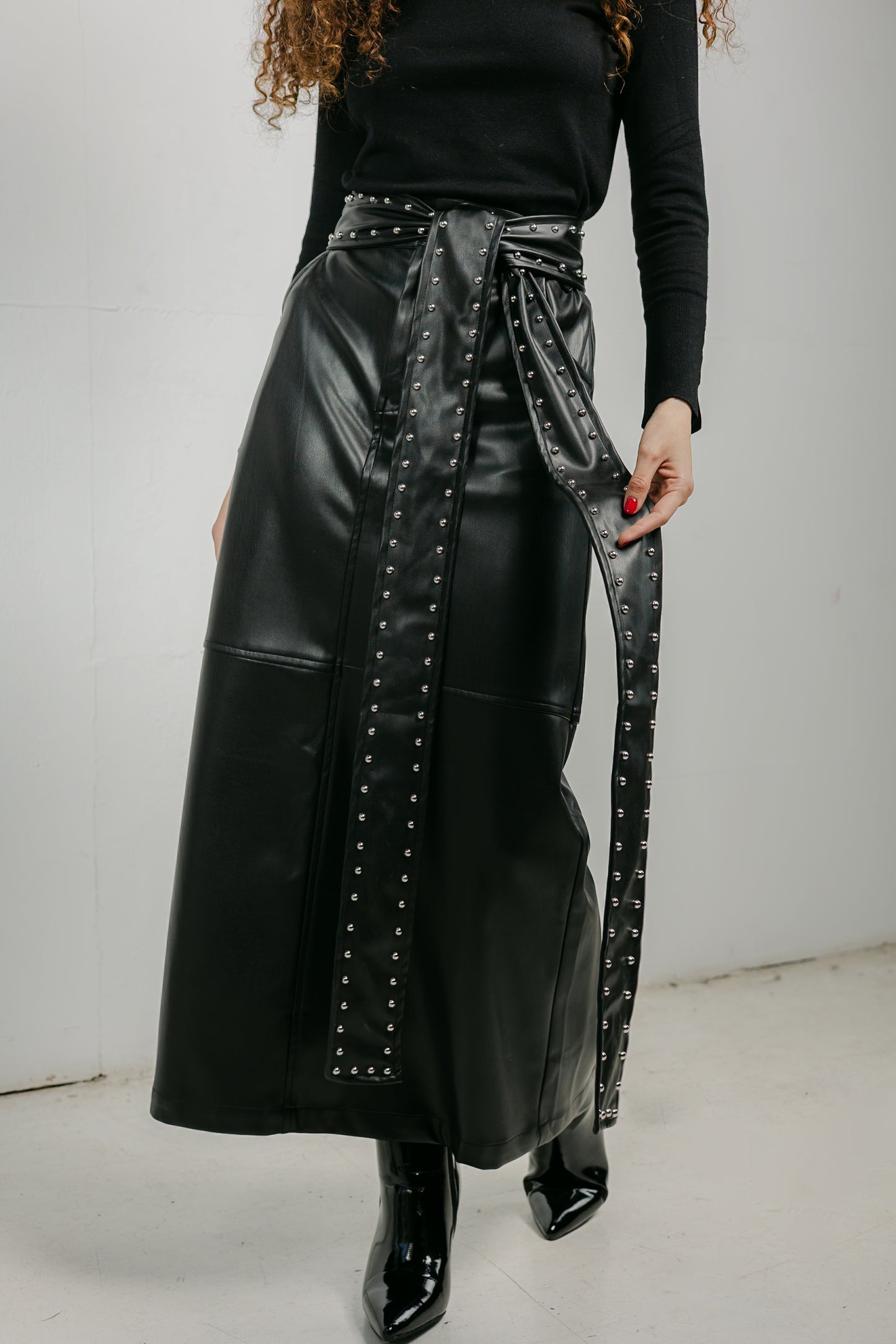 The Muse Leather Skirt in Black
