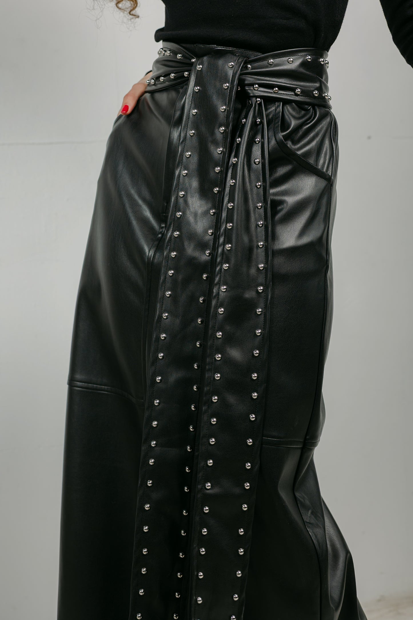 The Muse Leather Skirt in Black