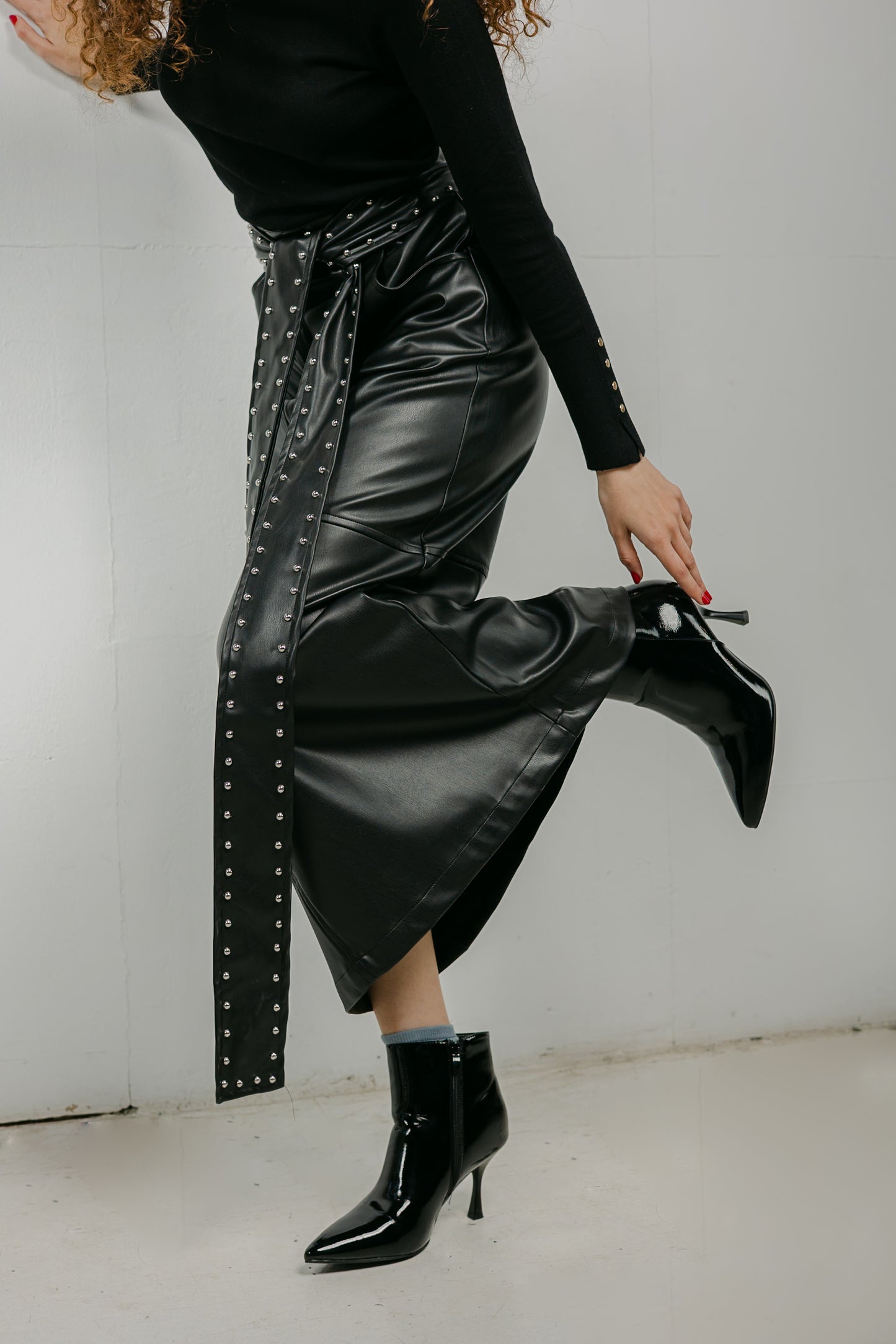 The Muse Leather Skirt in Black