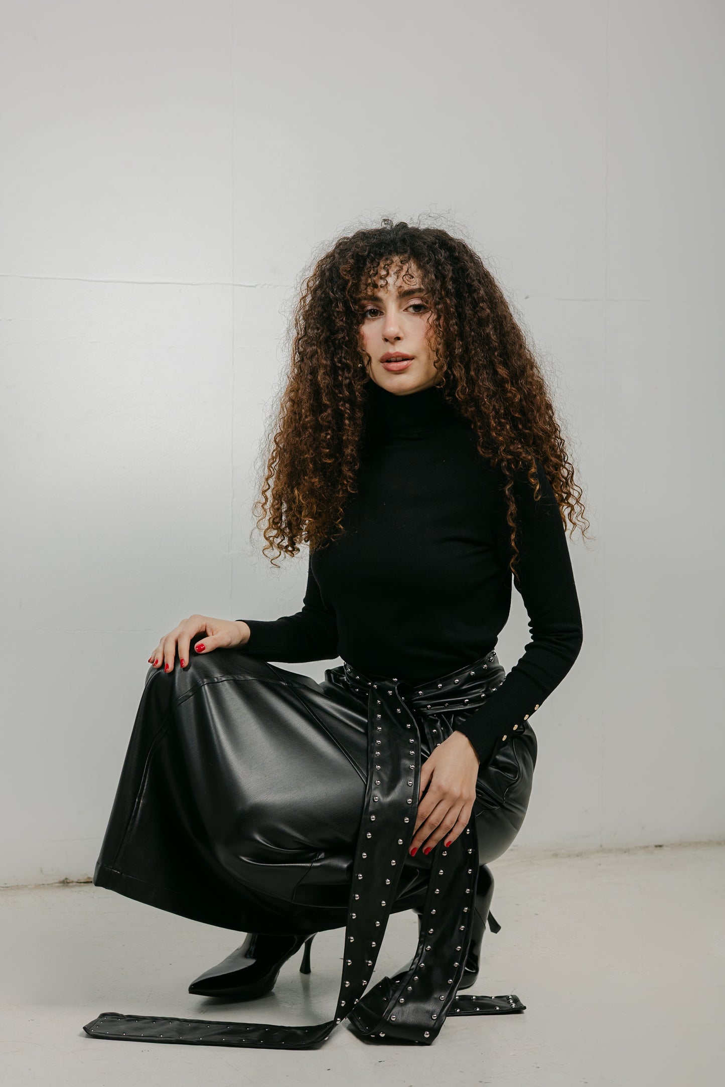 The Muse Leather Skirt in Black
