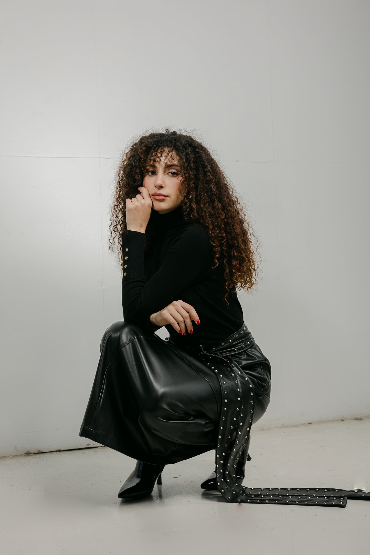 The Muse Leather Skirt in Black