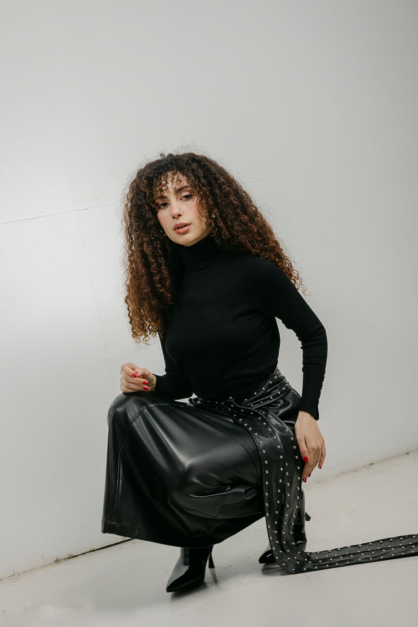 The Muse Leather Skirt in Black