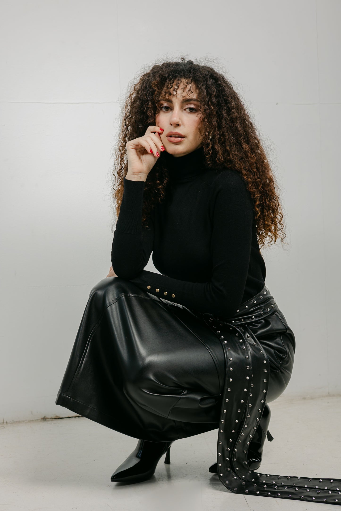 The Muse Leather Skirt in Black