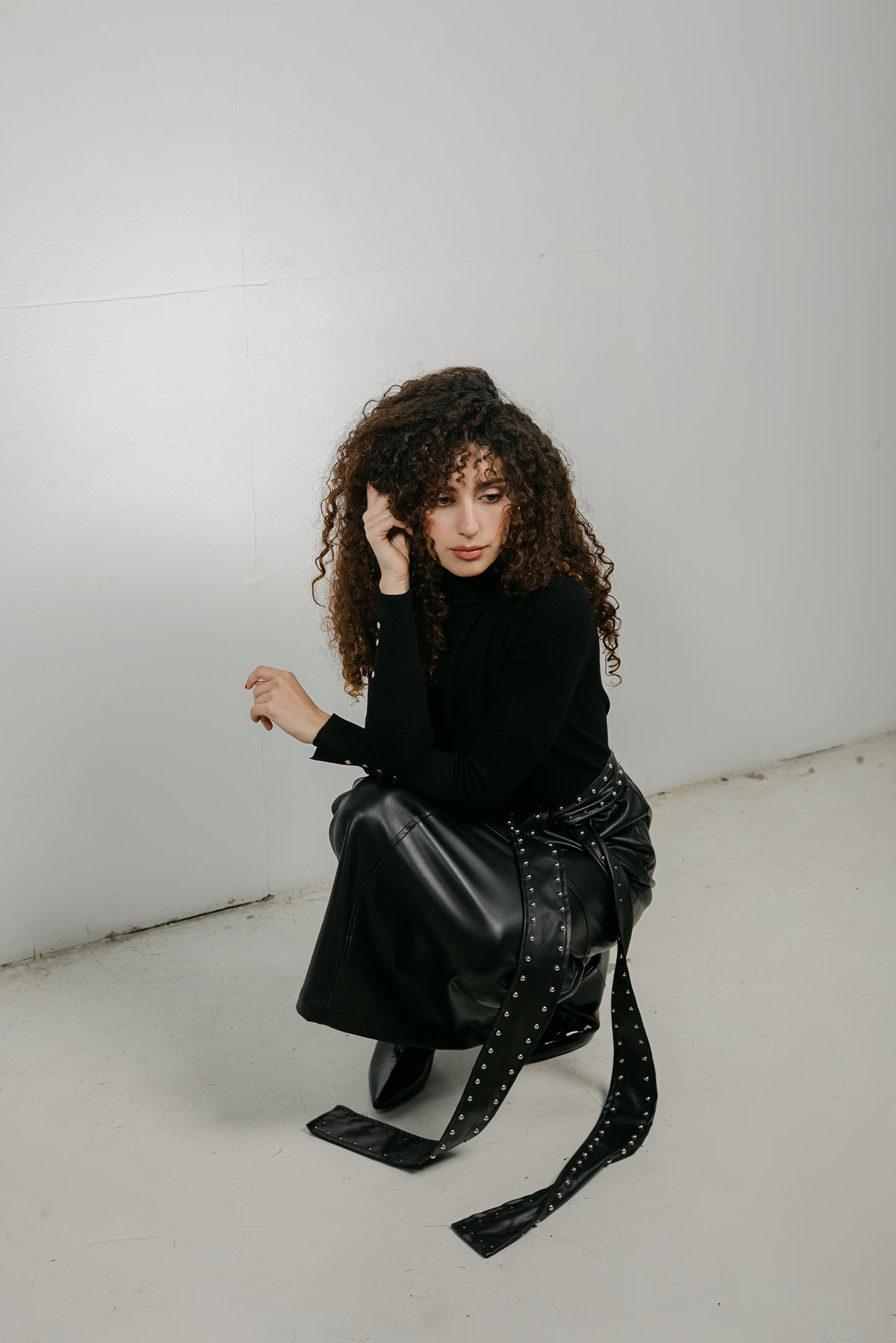 The Muse Leather Skirt in Black