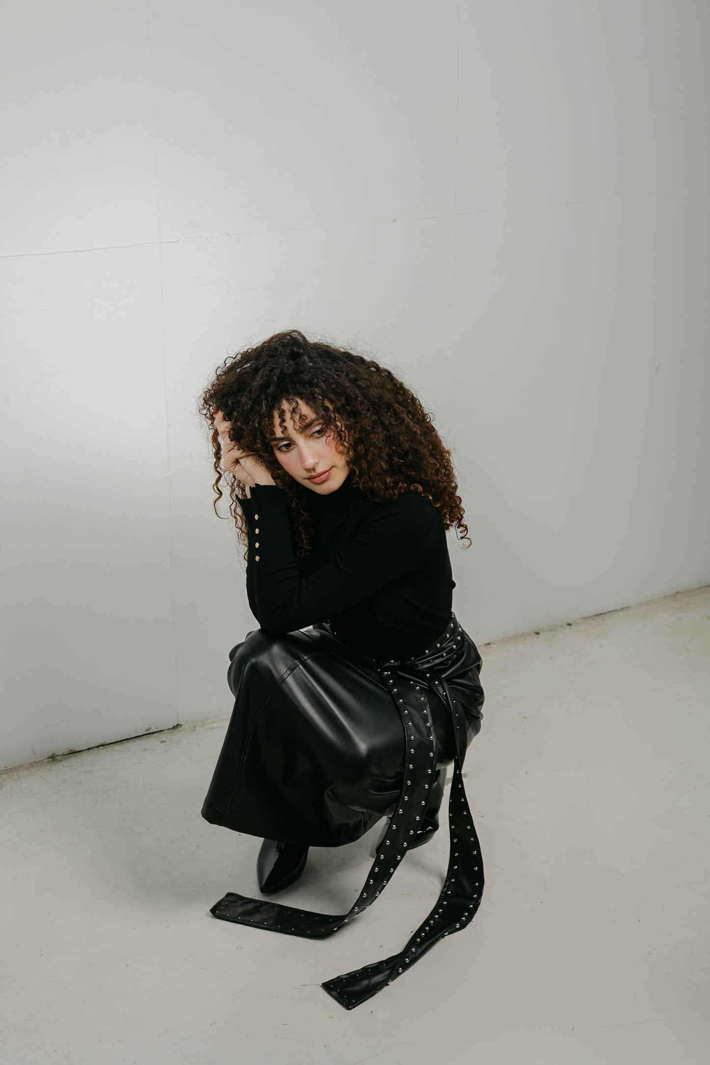 The Muse Leather Skirt in Black