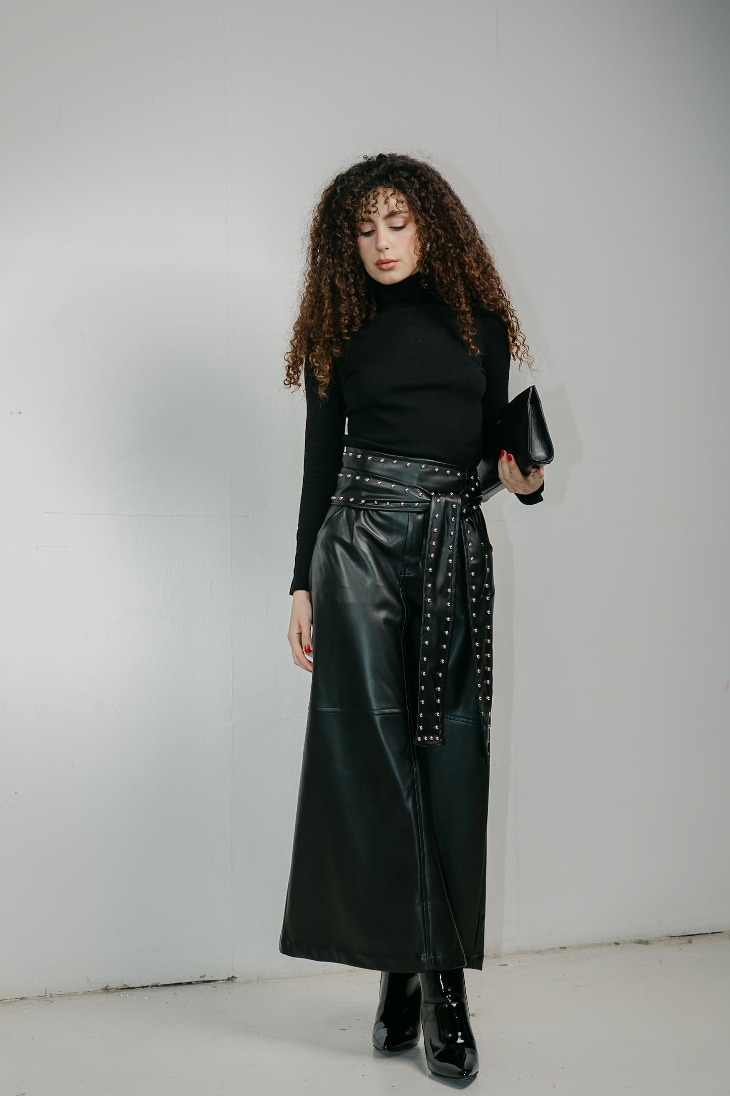 The Muse Leather Skirt in Black