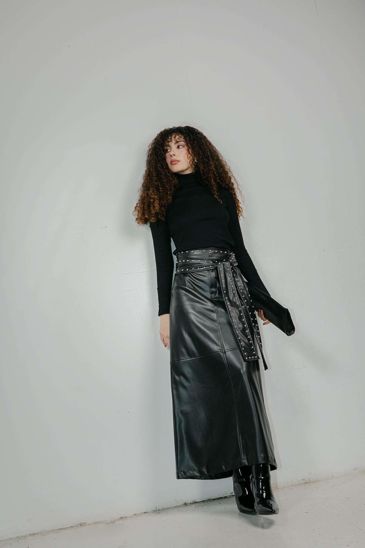 The Muse Leather Skirt in Black