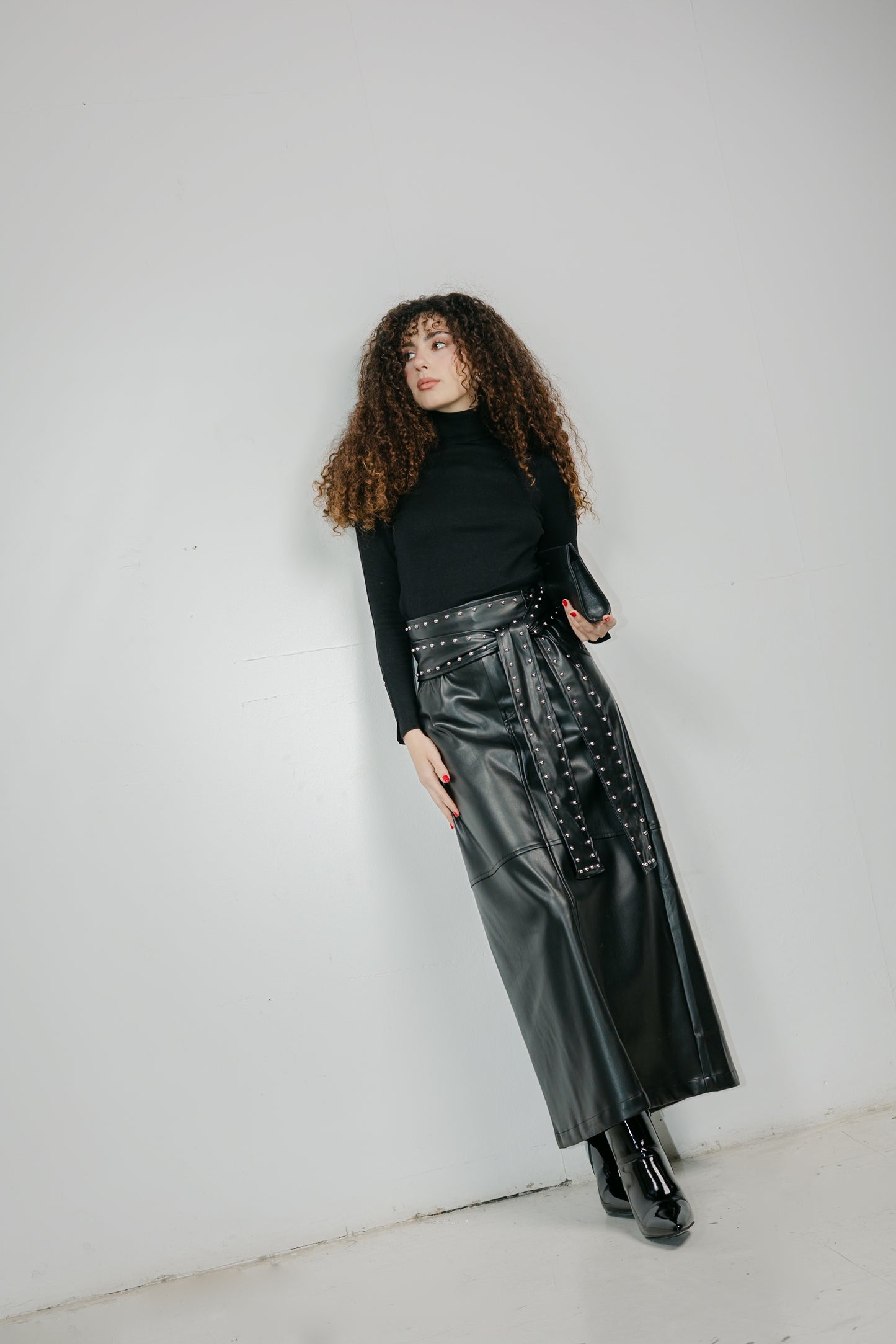 The Muse Leather Skirt in Black