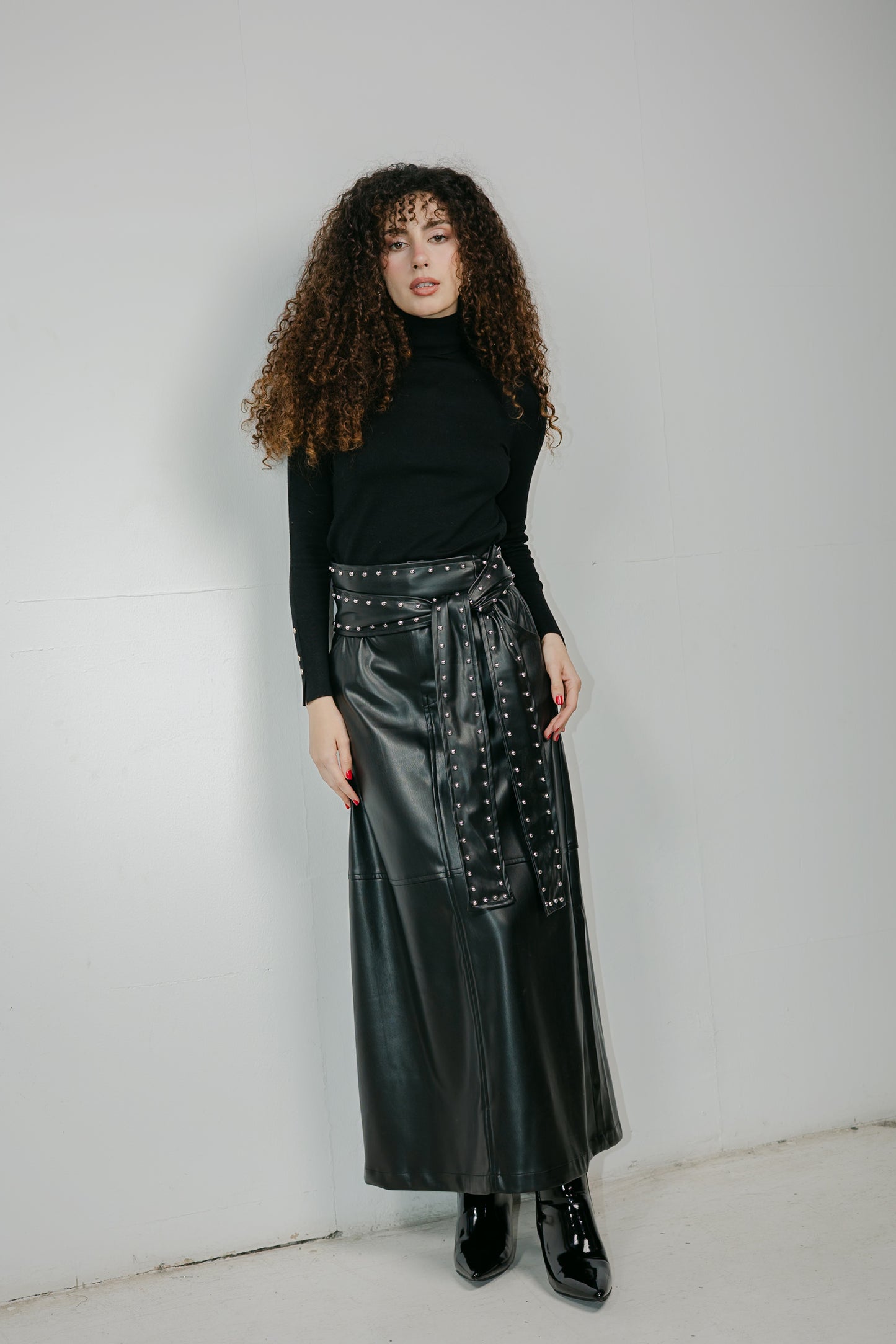 The Muse Leather Skirt in Black