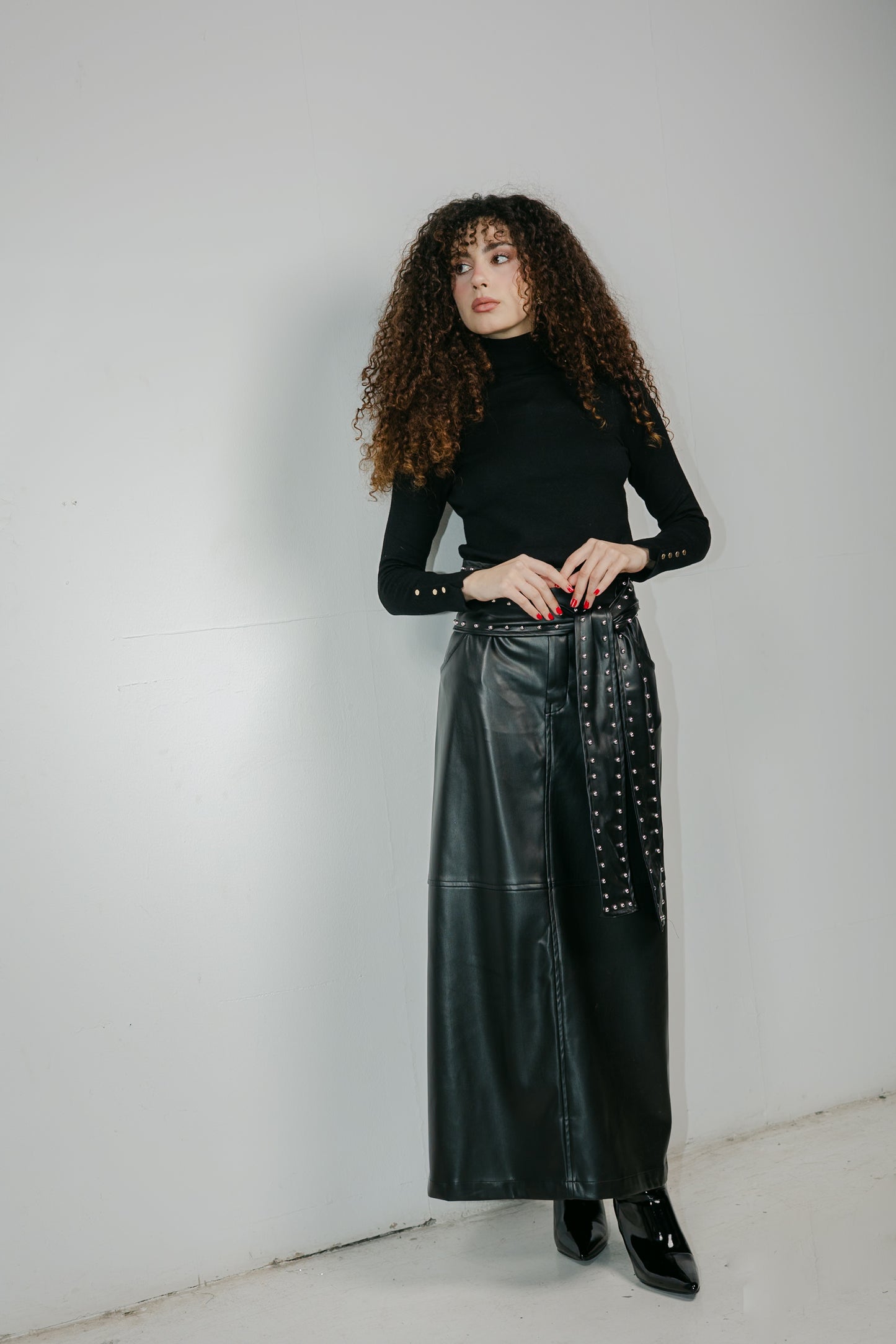 The Muse Leather Skirt in Black