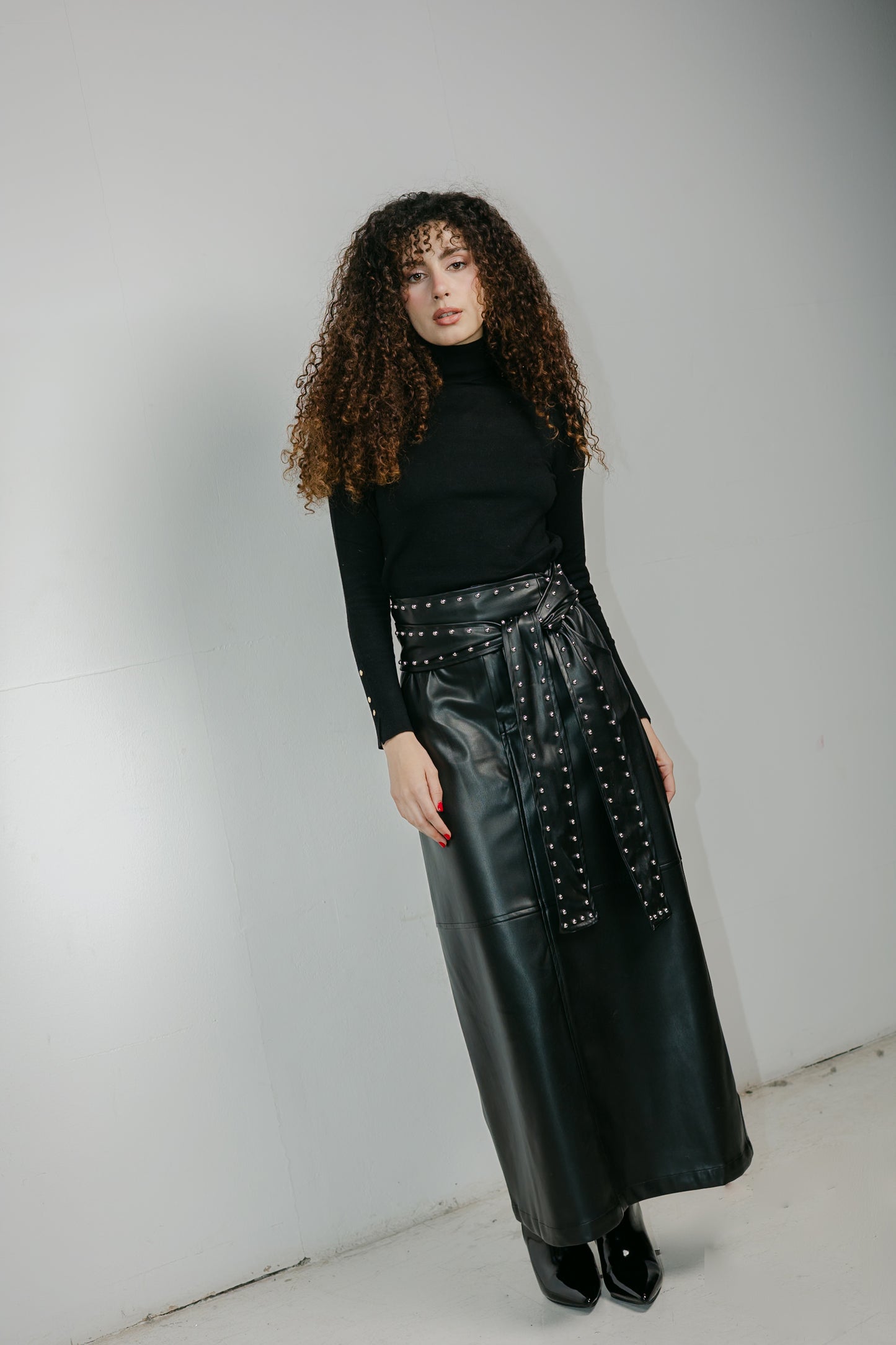 The Muse Leather Skirt in Black