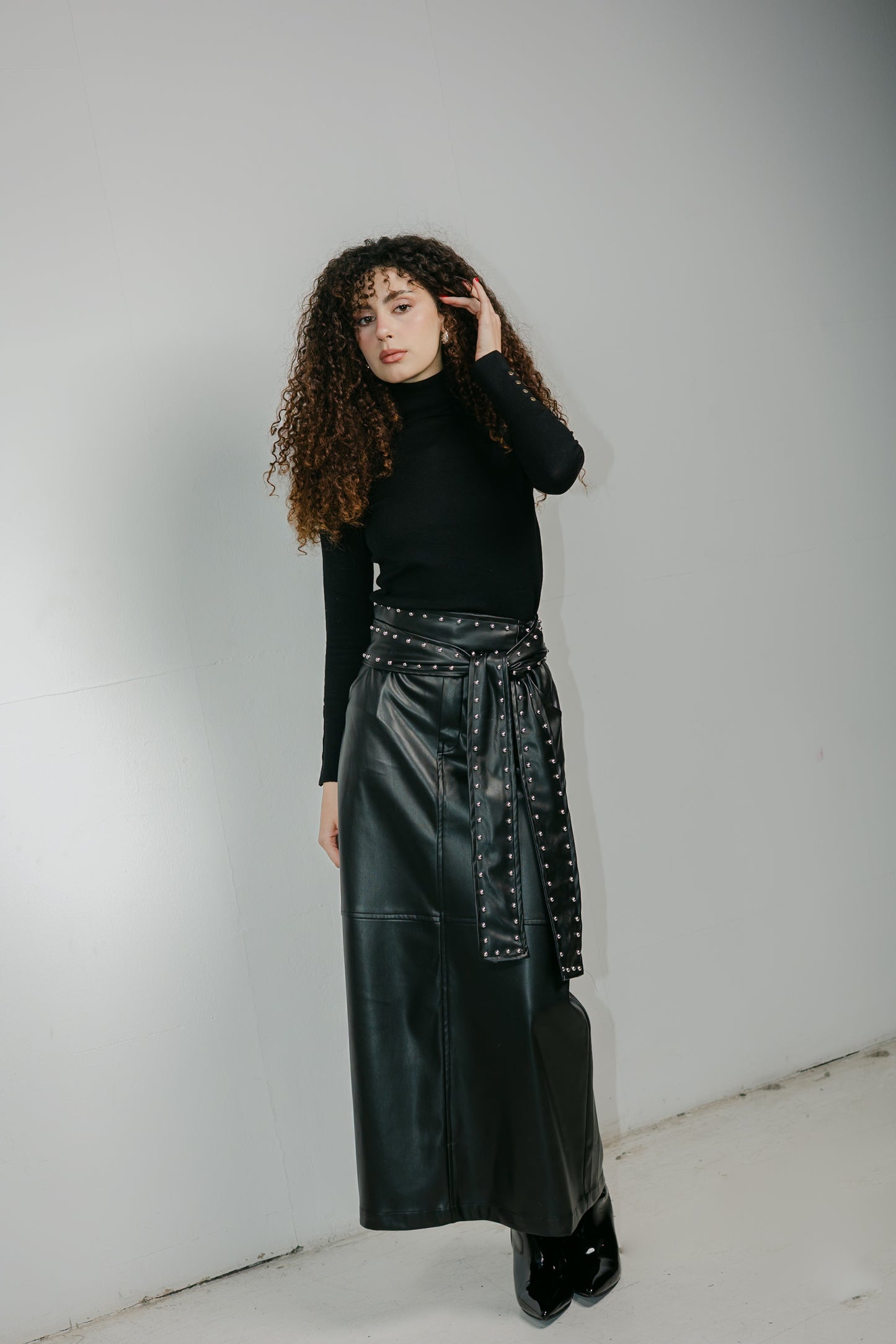 The Muse Leather Skirt in Black