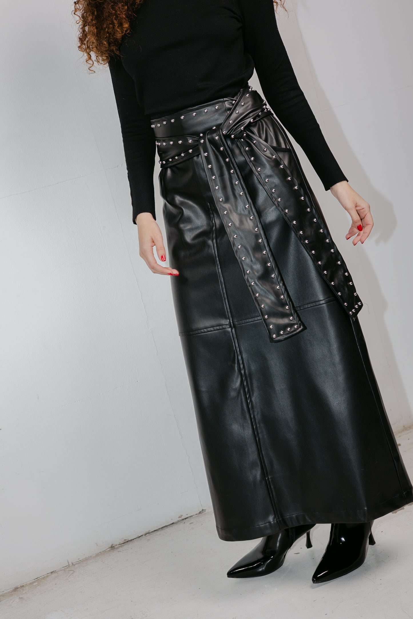 The Muse Leather Skirt in Black