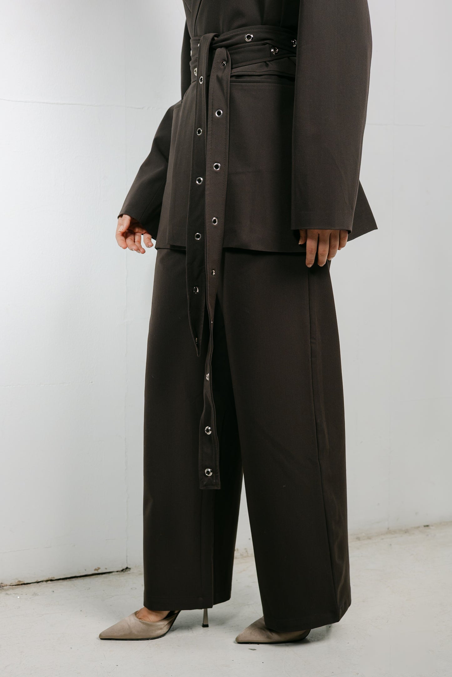 Silver Bells Blazer Set in Brown