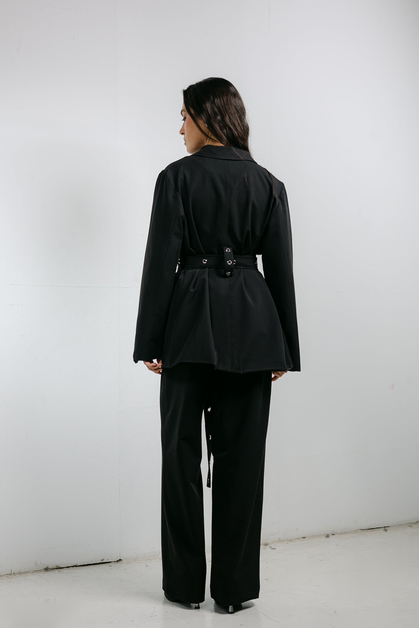 Silver Bells Blazer Set in Black