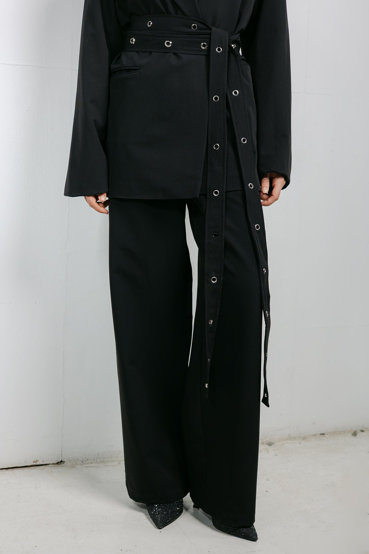 Silver Bells Blazer Set in Black