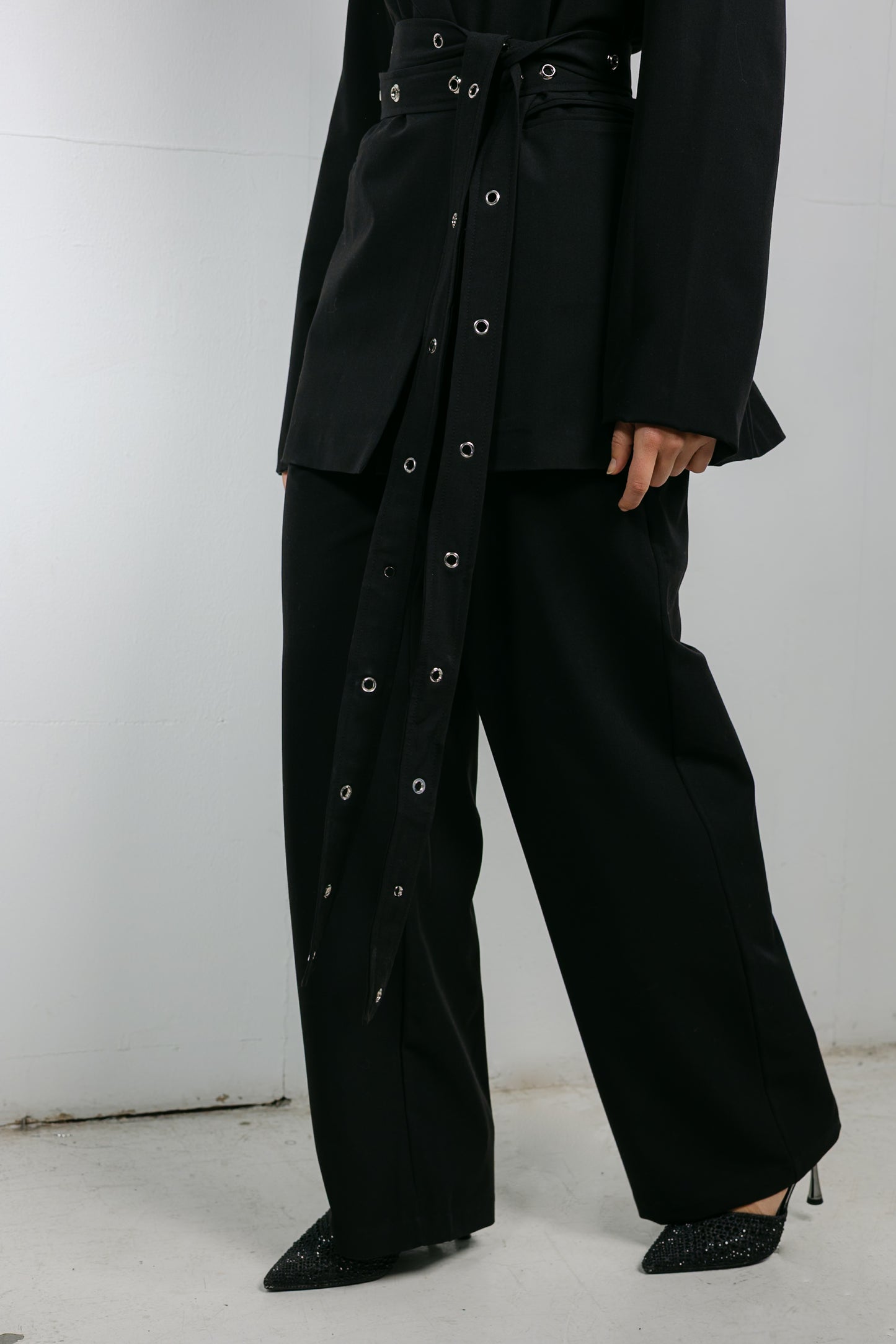 Silver Bells Blazer Set in Black