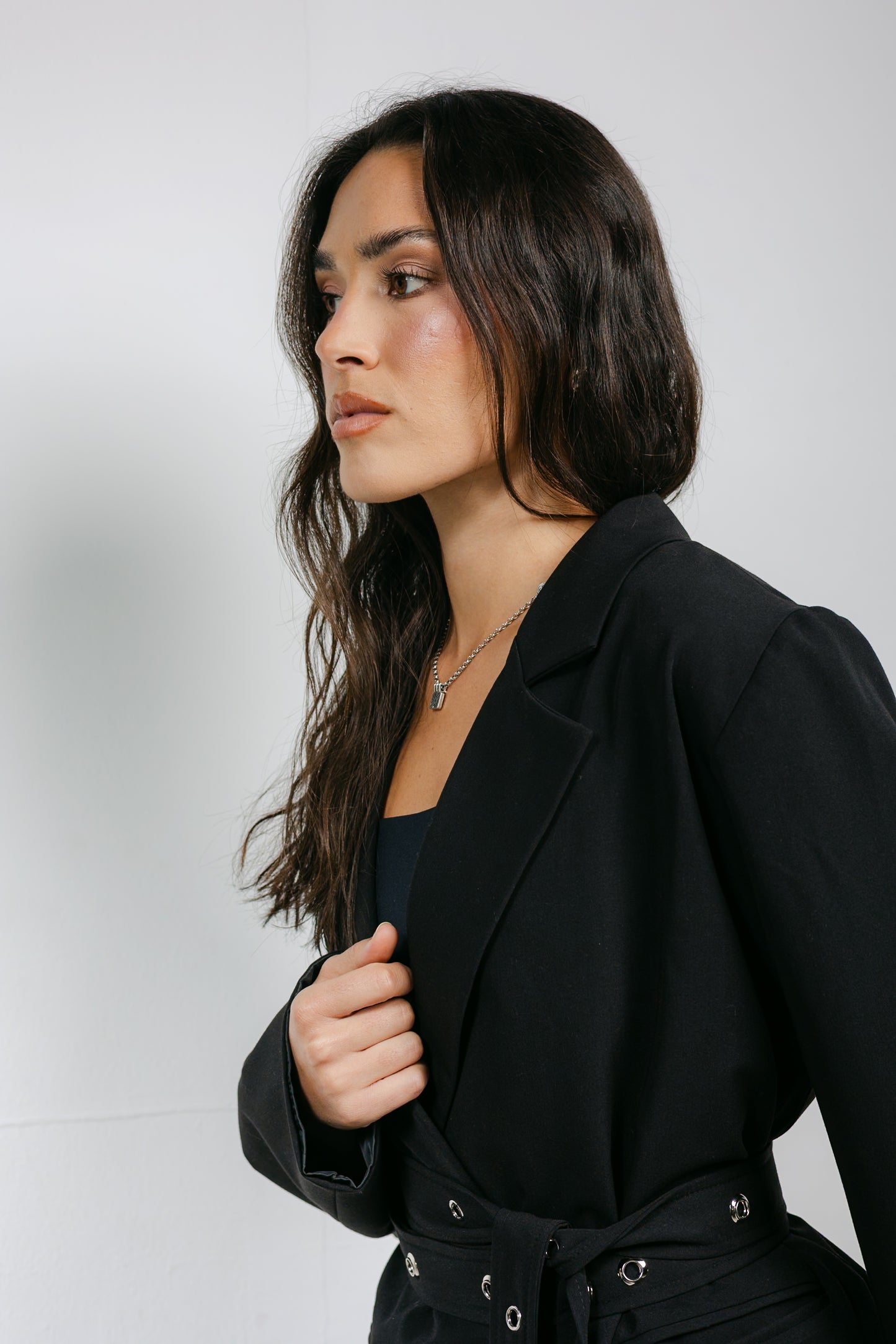 Silver Bells Blazer Set in Black