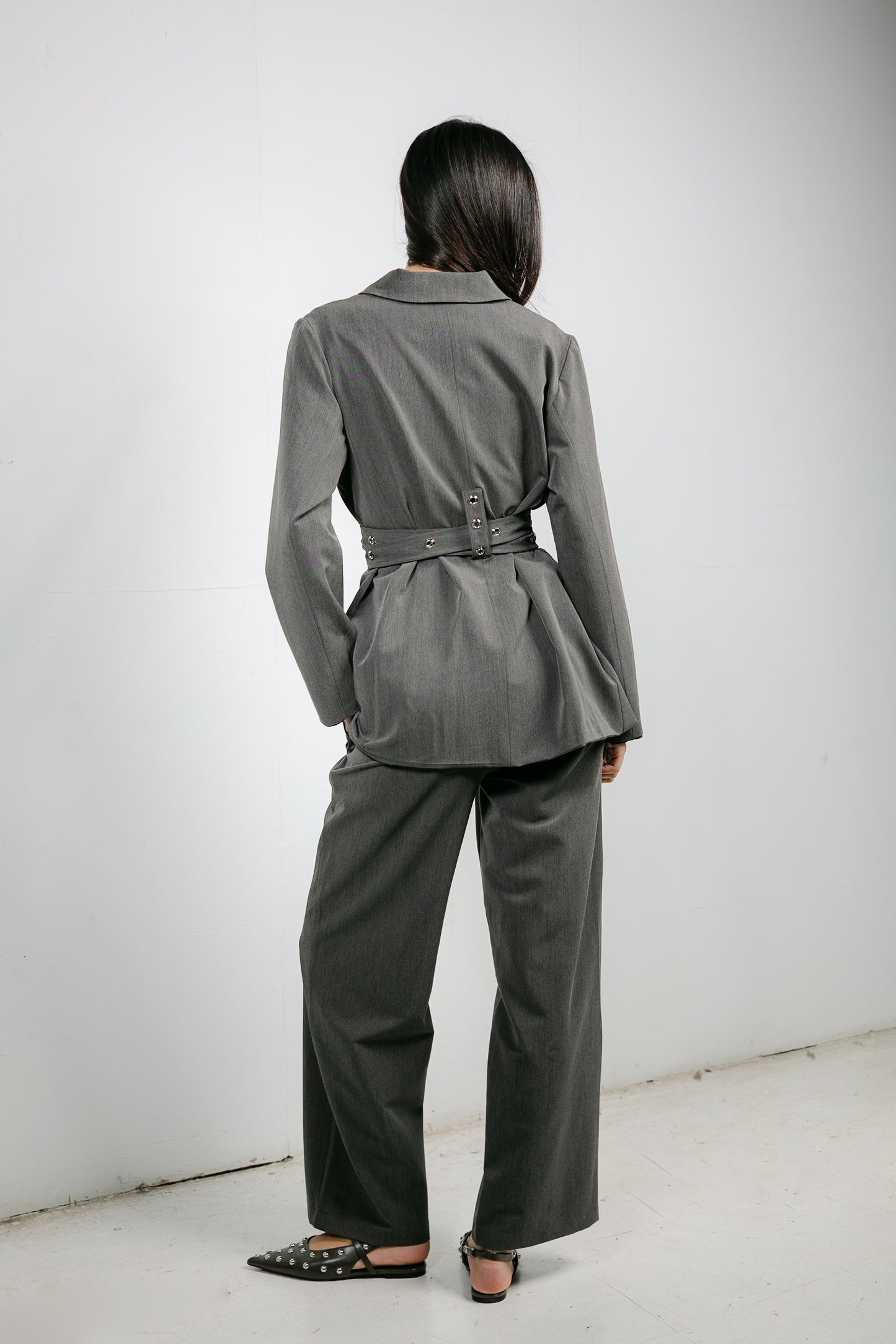 Silver Bells Blazer Set in Grey