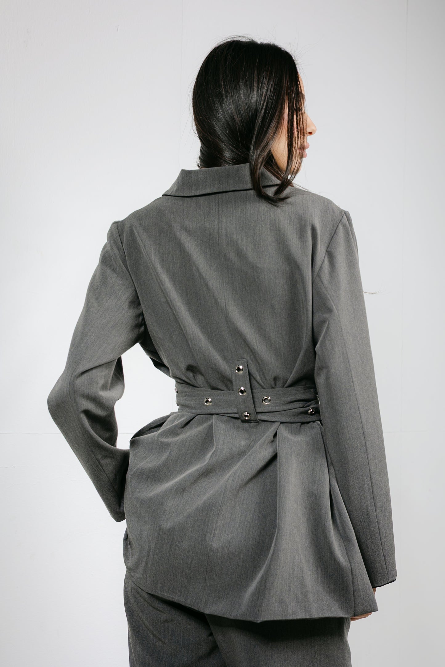 Silver Bells Blazer Set in Grey