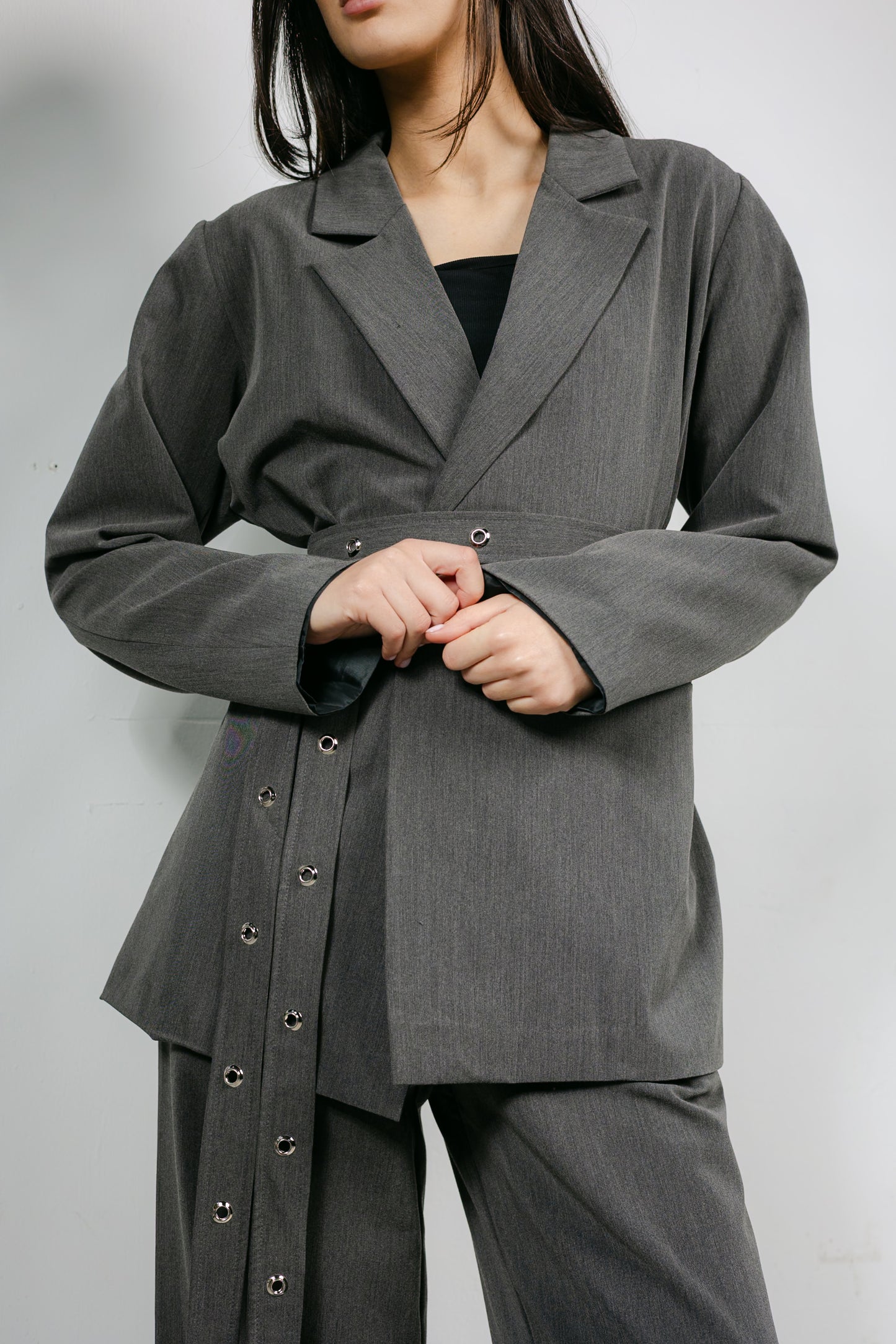 Silver Bells Blazer Set in Grey