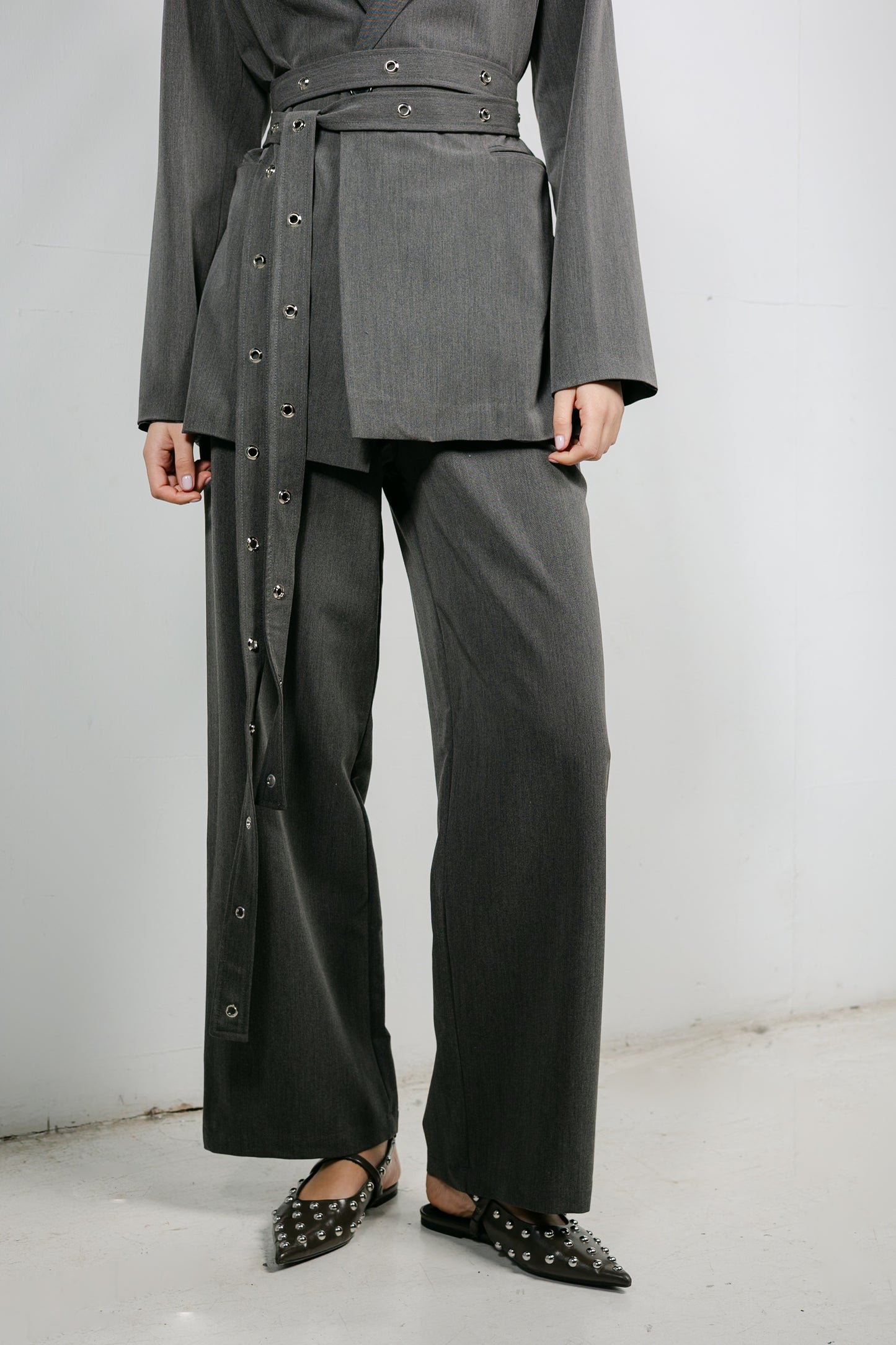 Silver Bells Blazer Set in Grey