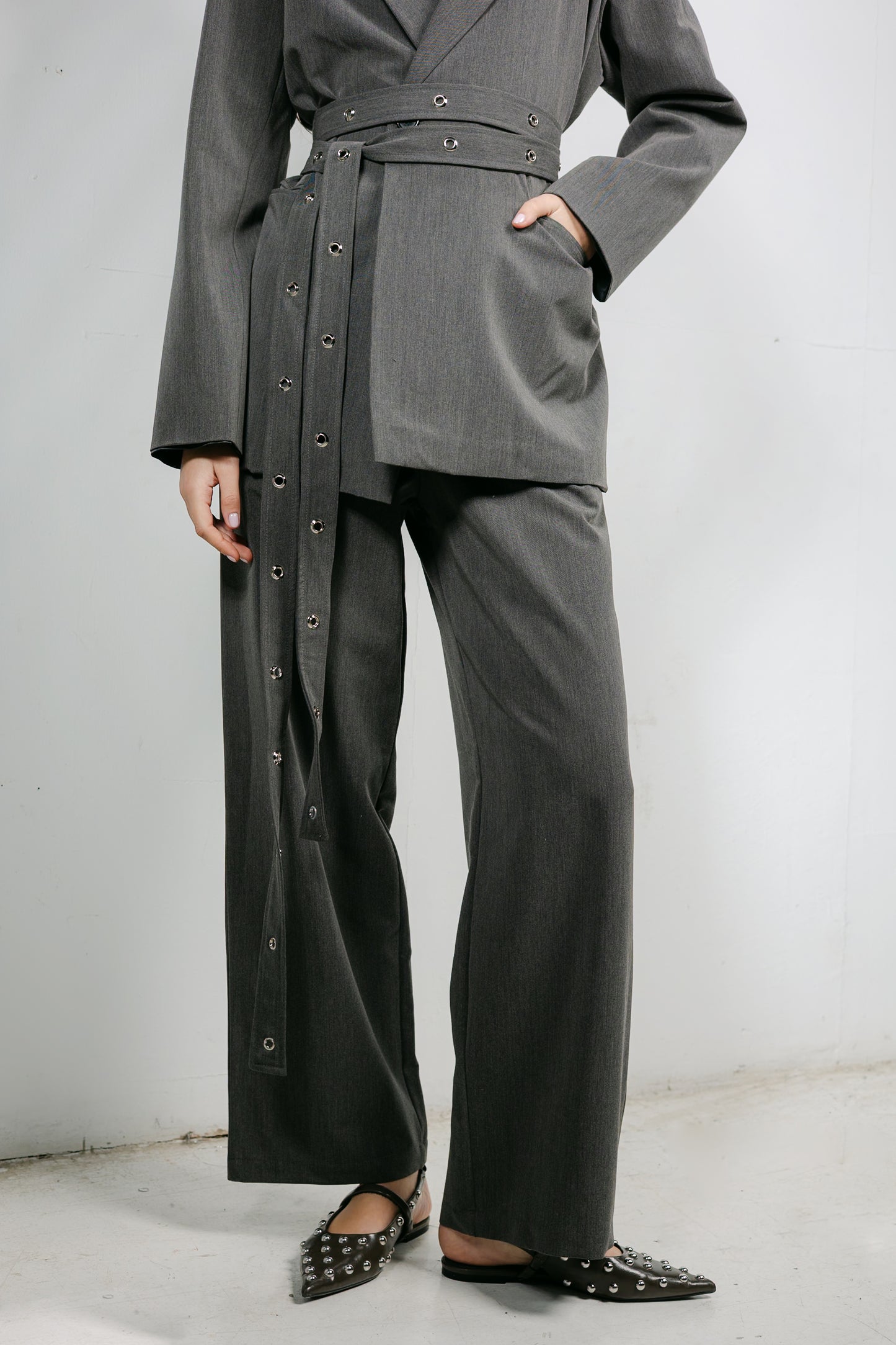 Silver Bells Blazer Set in Grey