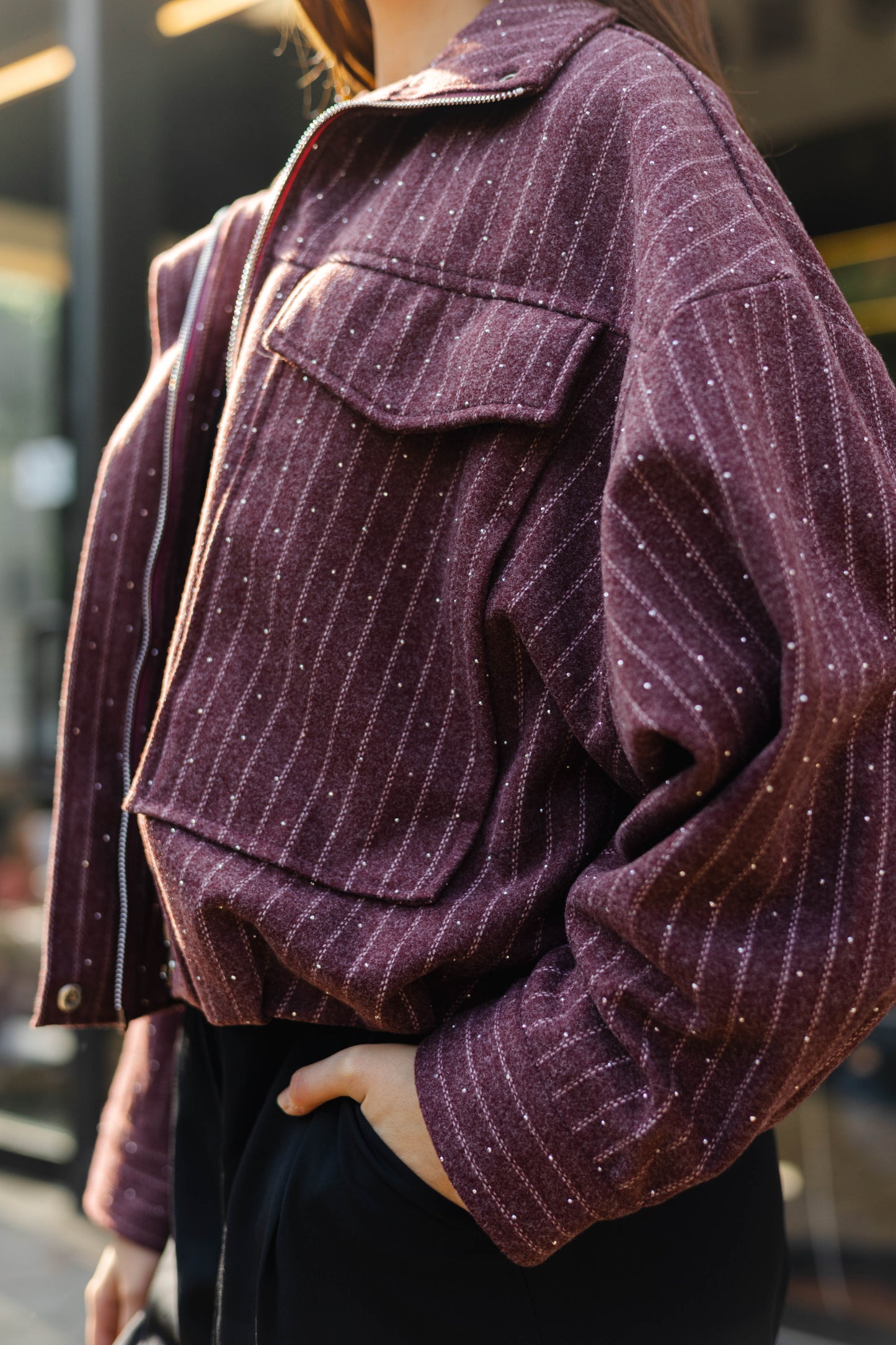 Star Daze Jacket in Burgundy