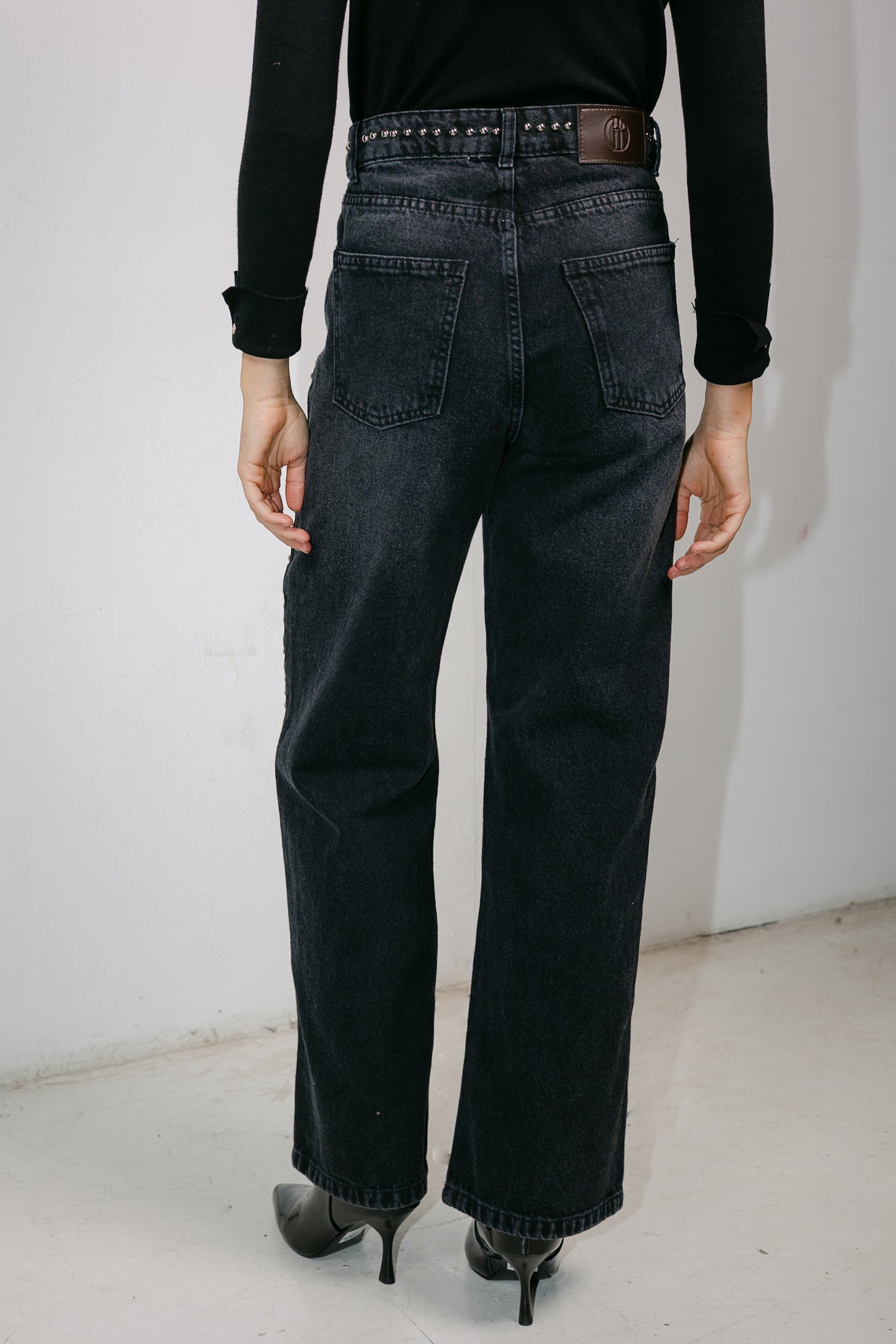 Silver Lining Denim Pants in Black