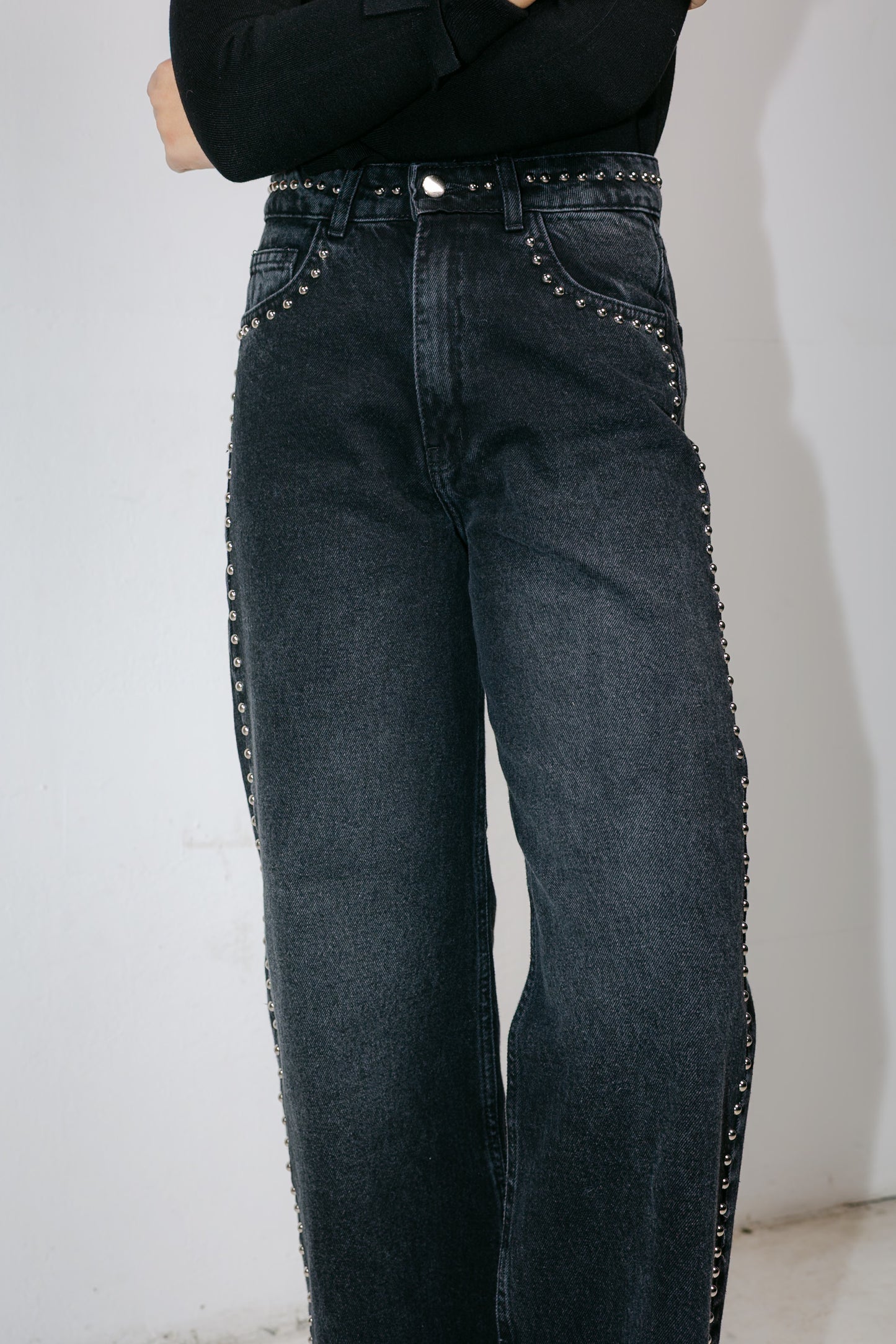 Silver Lining Denim Pants in Black